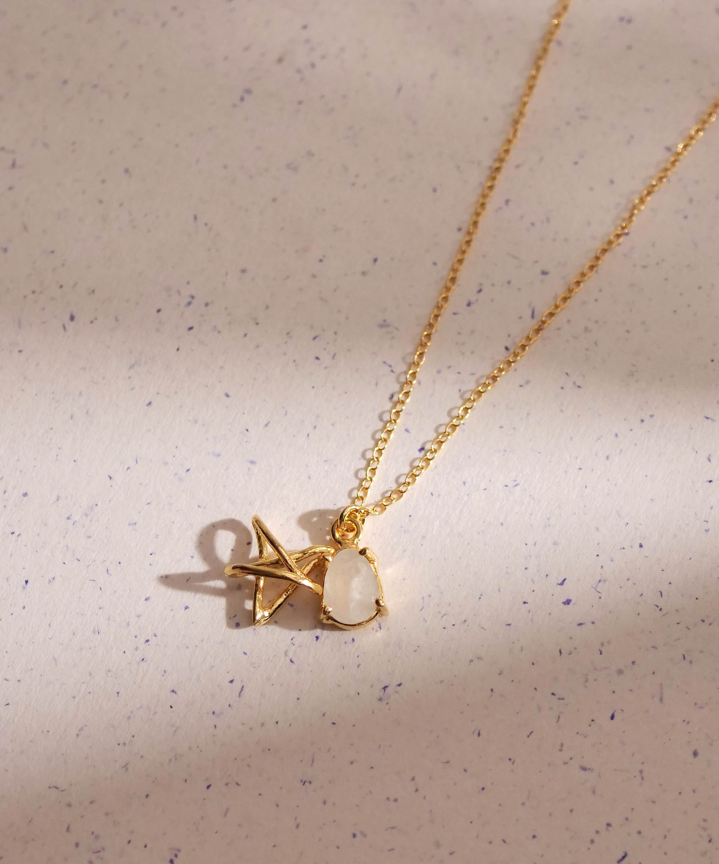 【限定商品】SV925ラクガキスター×ムーンストーンネックレス