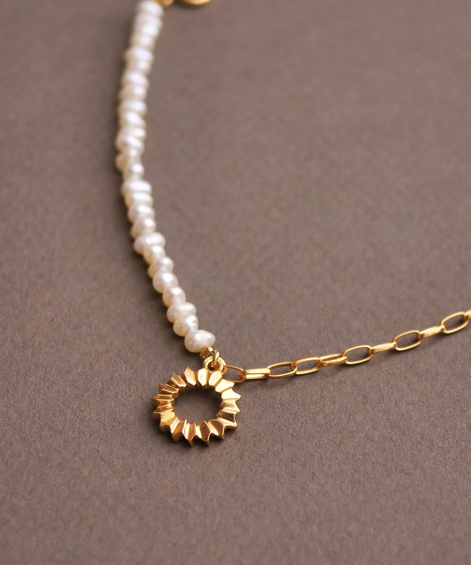 SV925フォールドオリガミパールブレスレット ゴールド