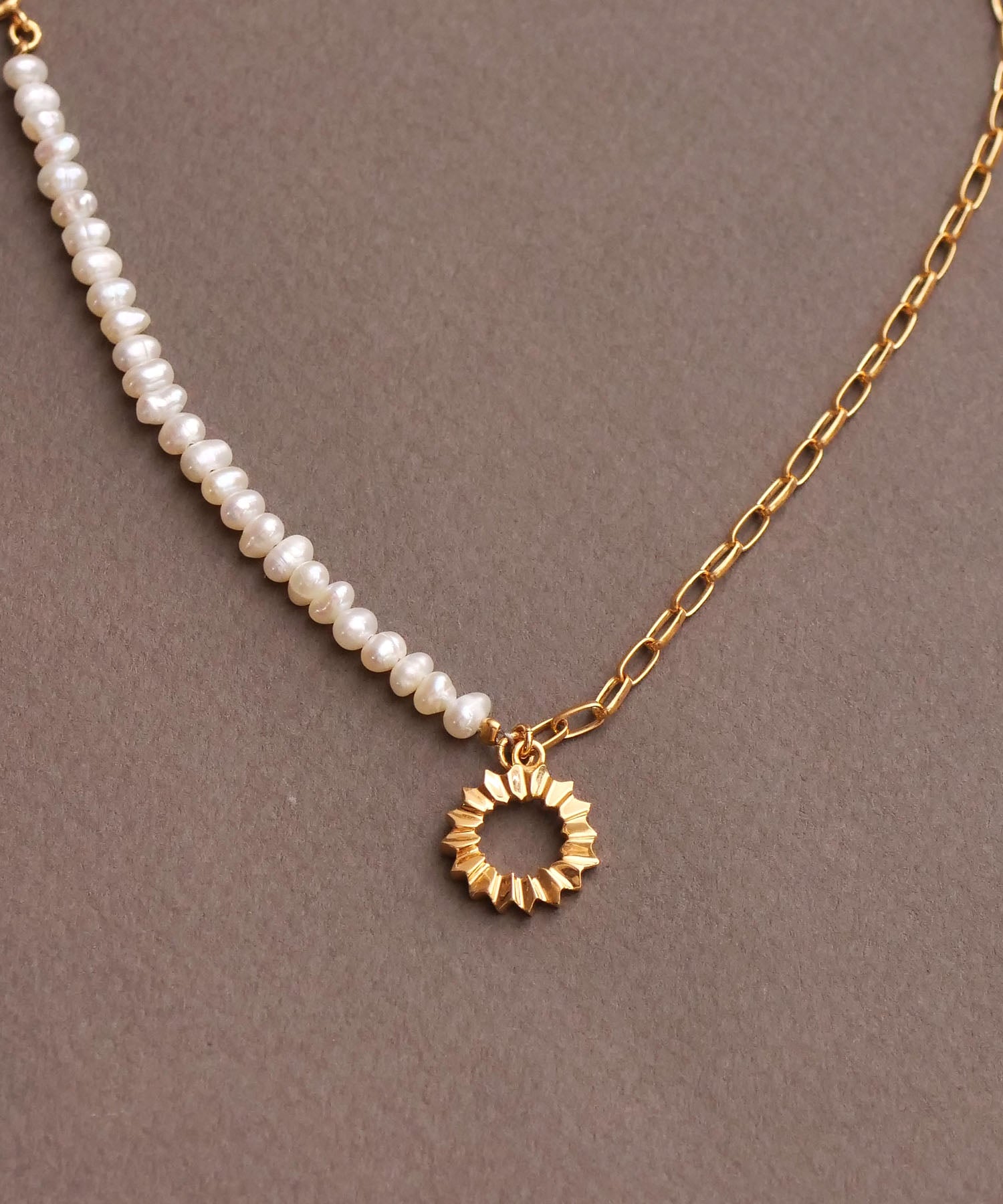 SV925フォールドオリガミパールブレスレット ゴールド