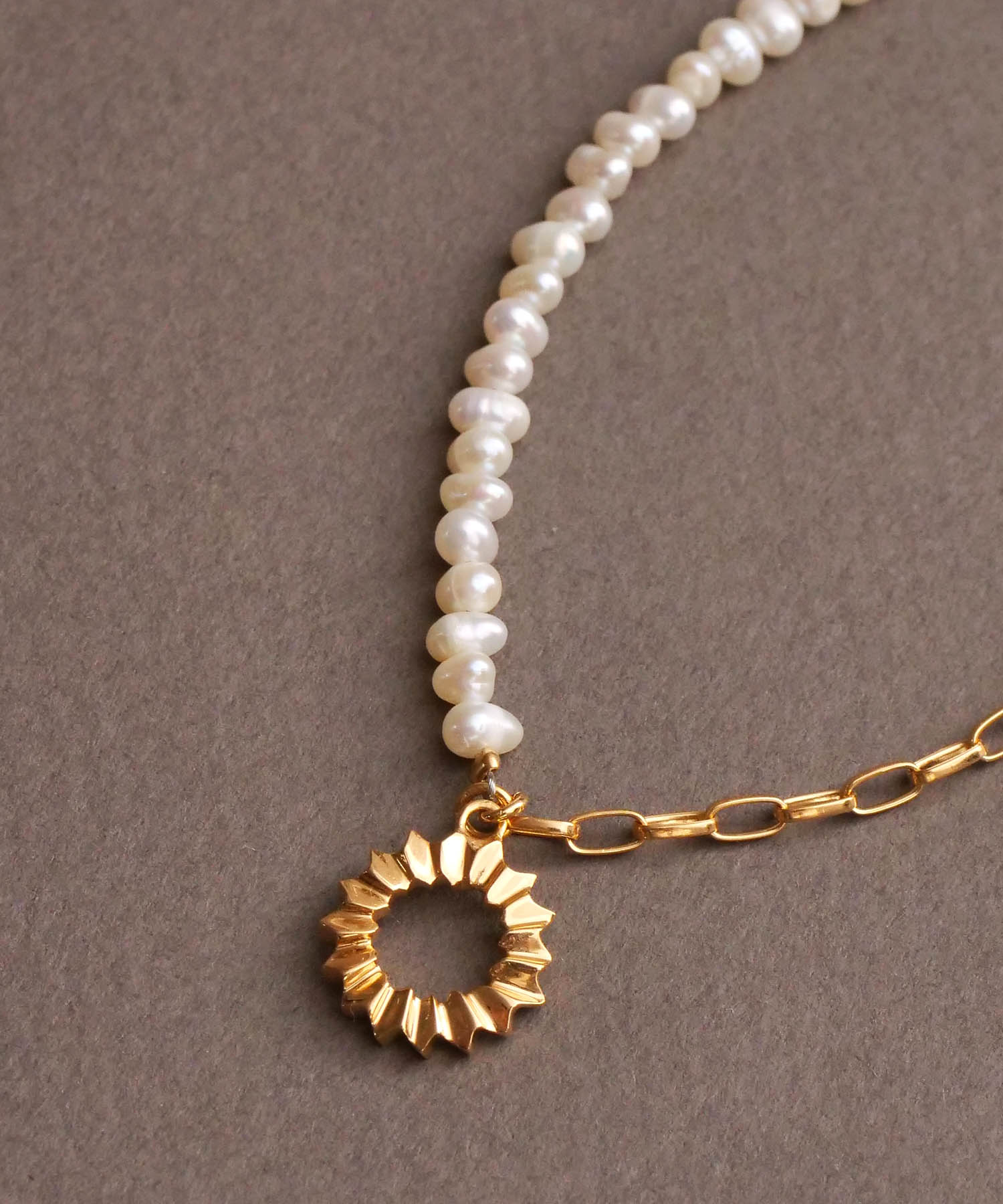 SV925フォールドオリガミパールブレスレット ゴールド