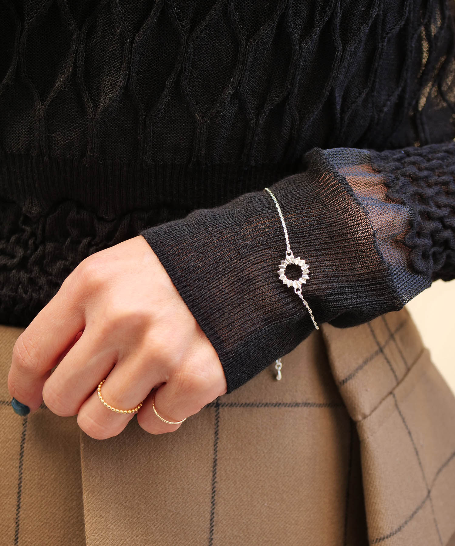 SV925フォールドオリガミメタルブレスレット シルバー