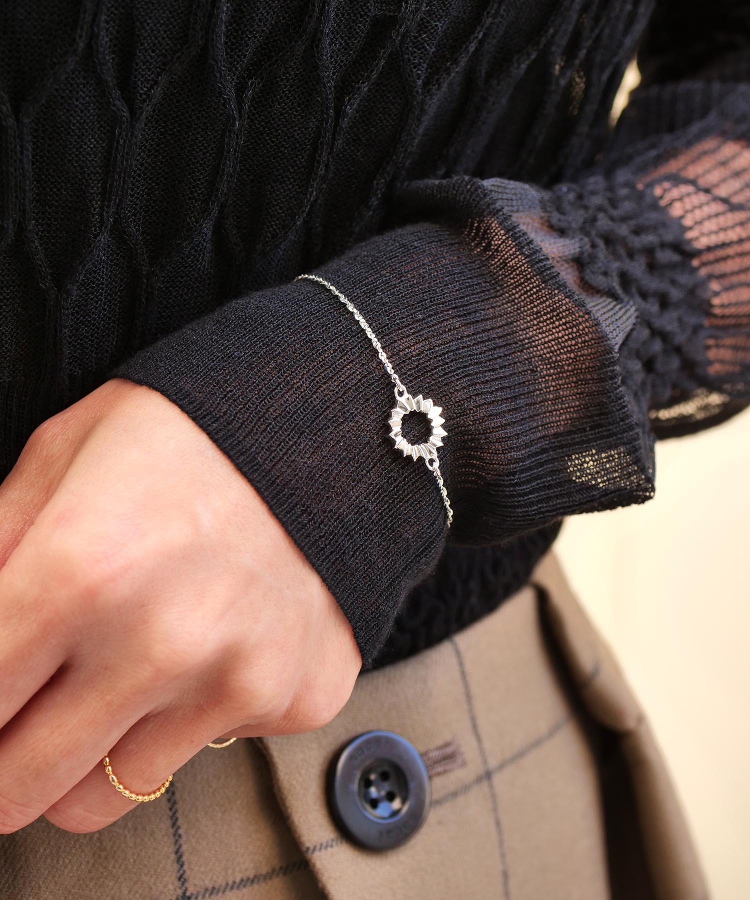 SV925フォールドオリガミメタルブレスレット シルバー