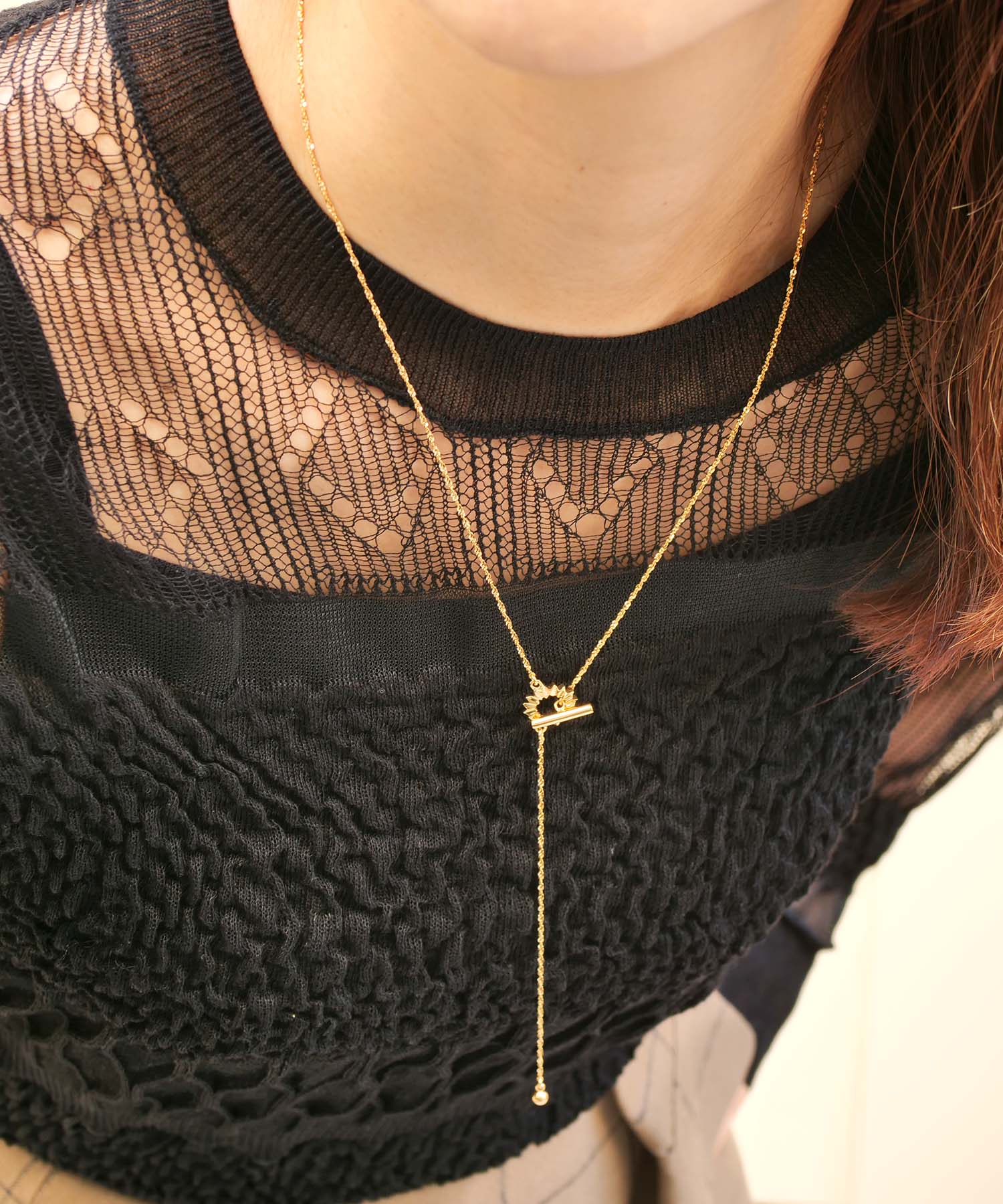 SV925フォールドオリガミネックレス ゴールド