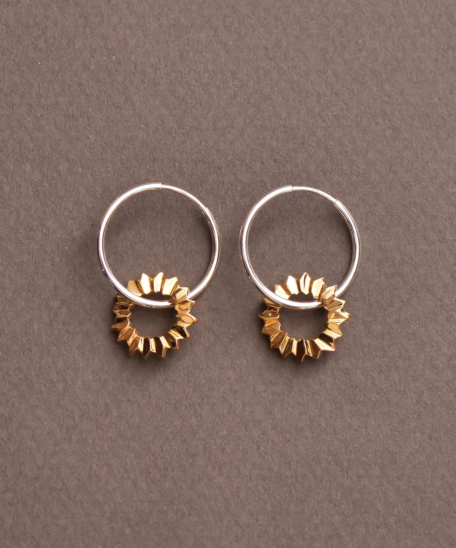 SV925フォールドオリガミフープピアス ミックス