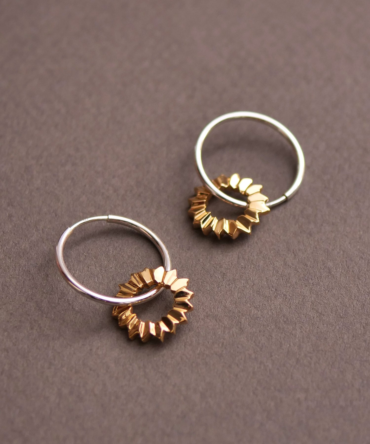 SV925フォールドオリガミフープピアス ミックス