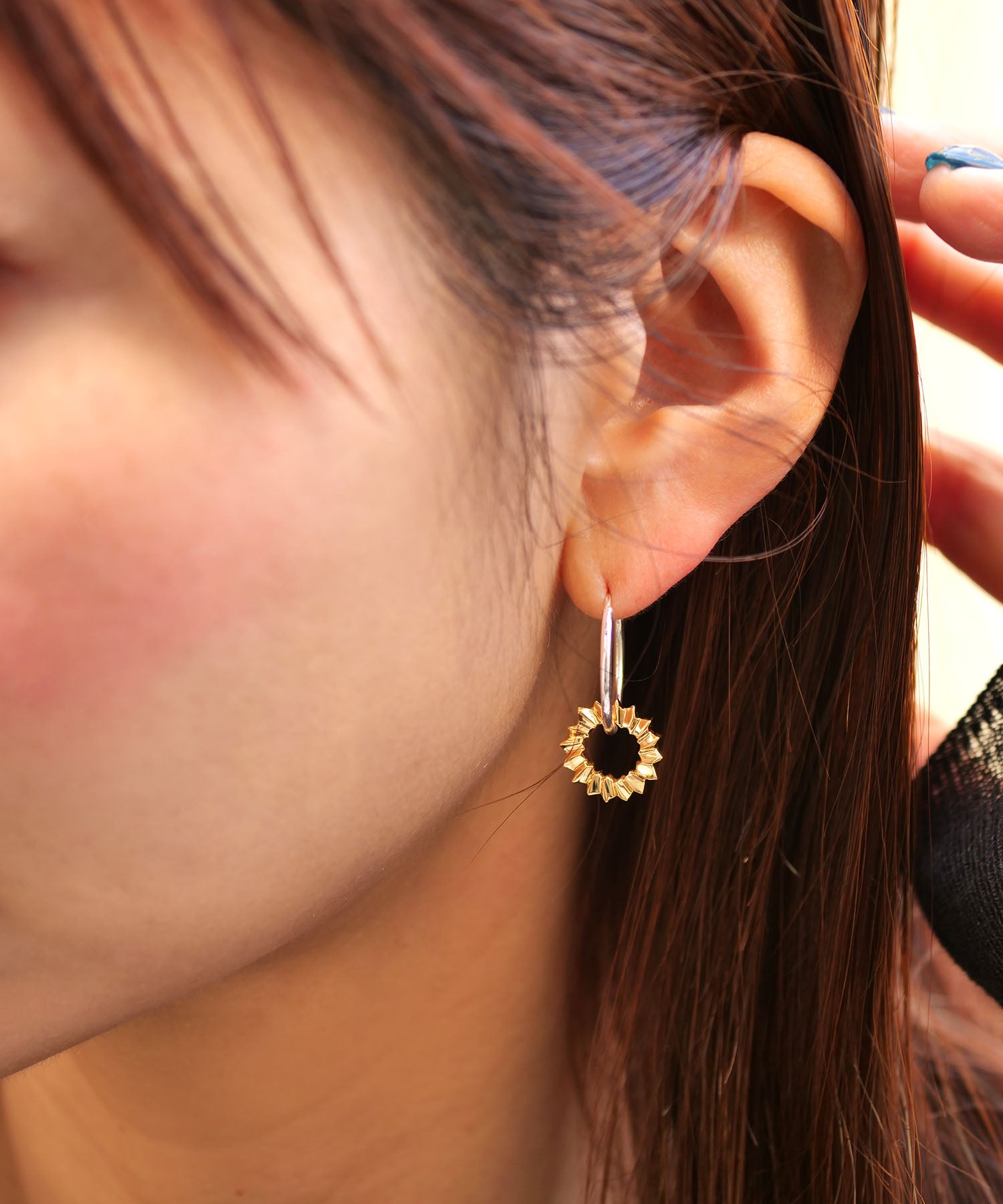 SV925フォールドオリガミフープピアス ミックス