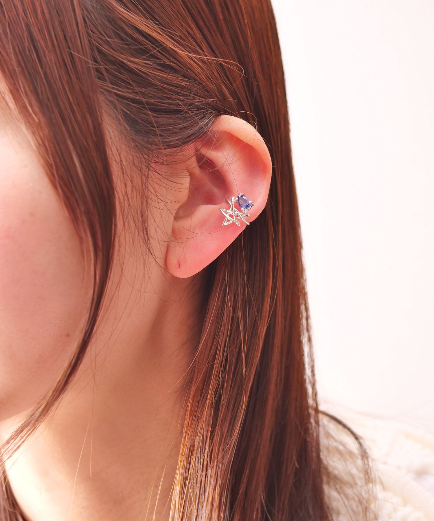 【限定商品】SV925ラクガキスター×天然石イヤーカフ シルバー