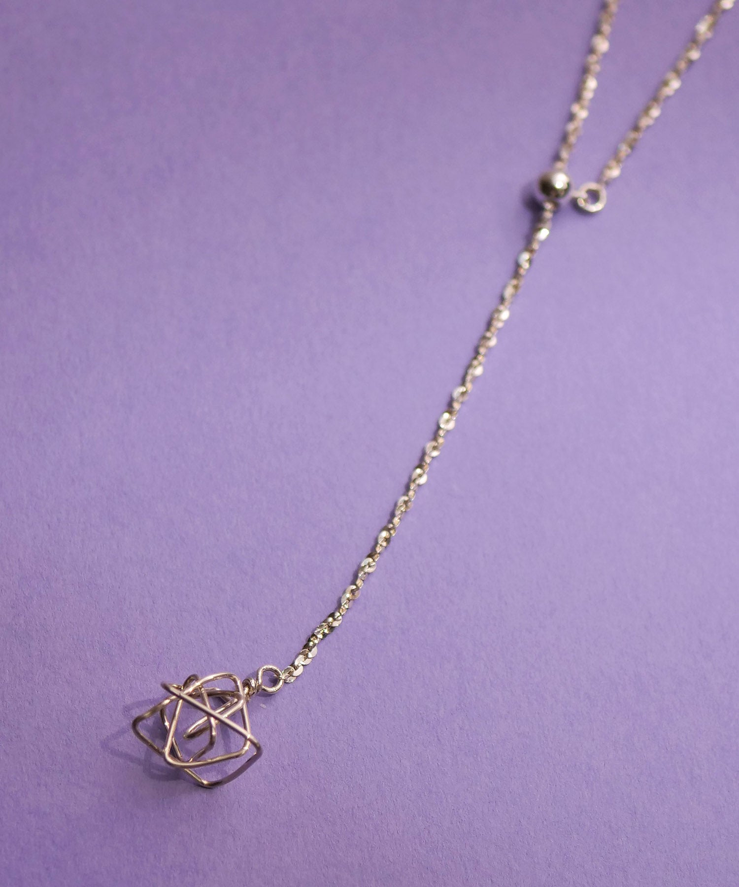 SV925ラクガキモチーフ付きねじりチェーンロングネックレス