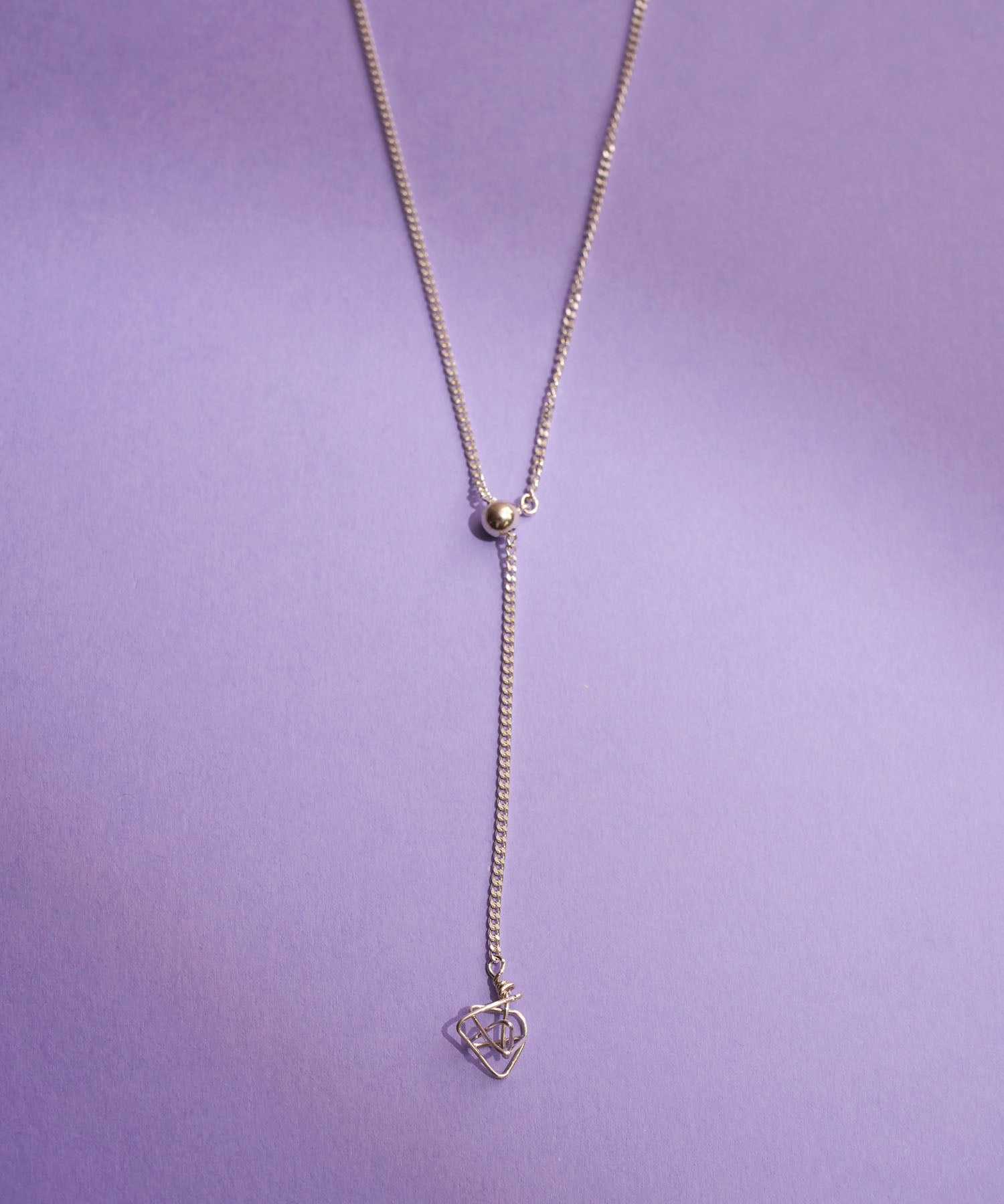 SV925ラクガキモチーフ付きシンプルキヘイチェーンロングネックレス