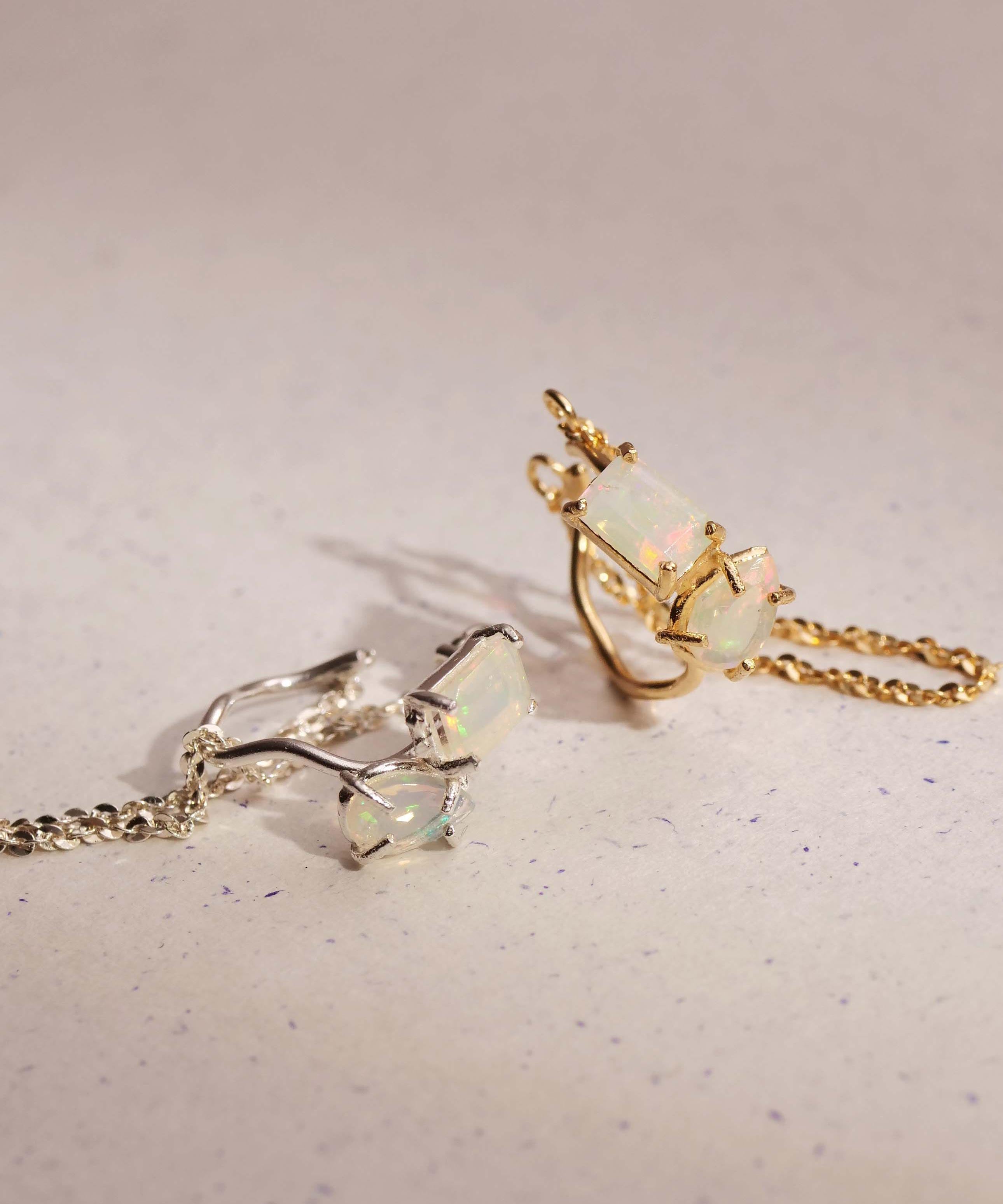 SV925mini Origa 铣削双面耳环 银色