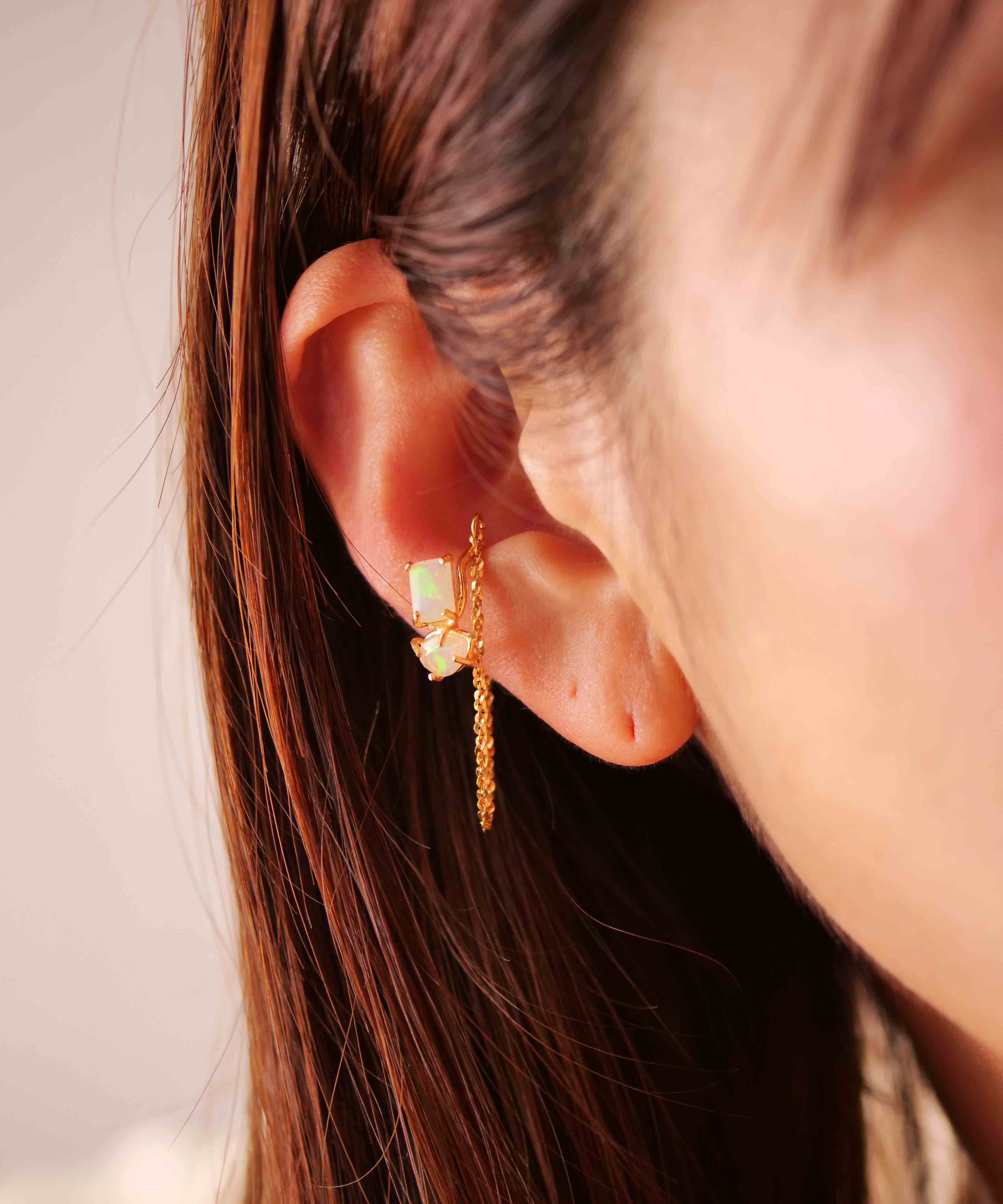 SV925mini Origa 铣削双面耳环 银色