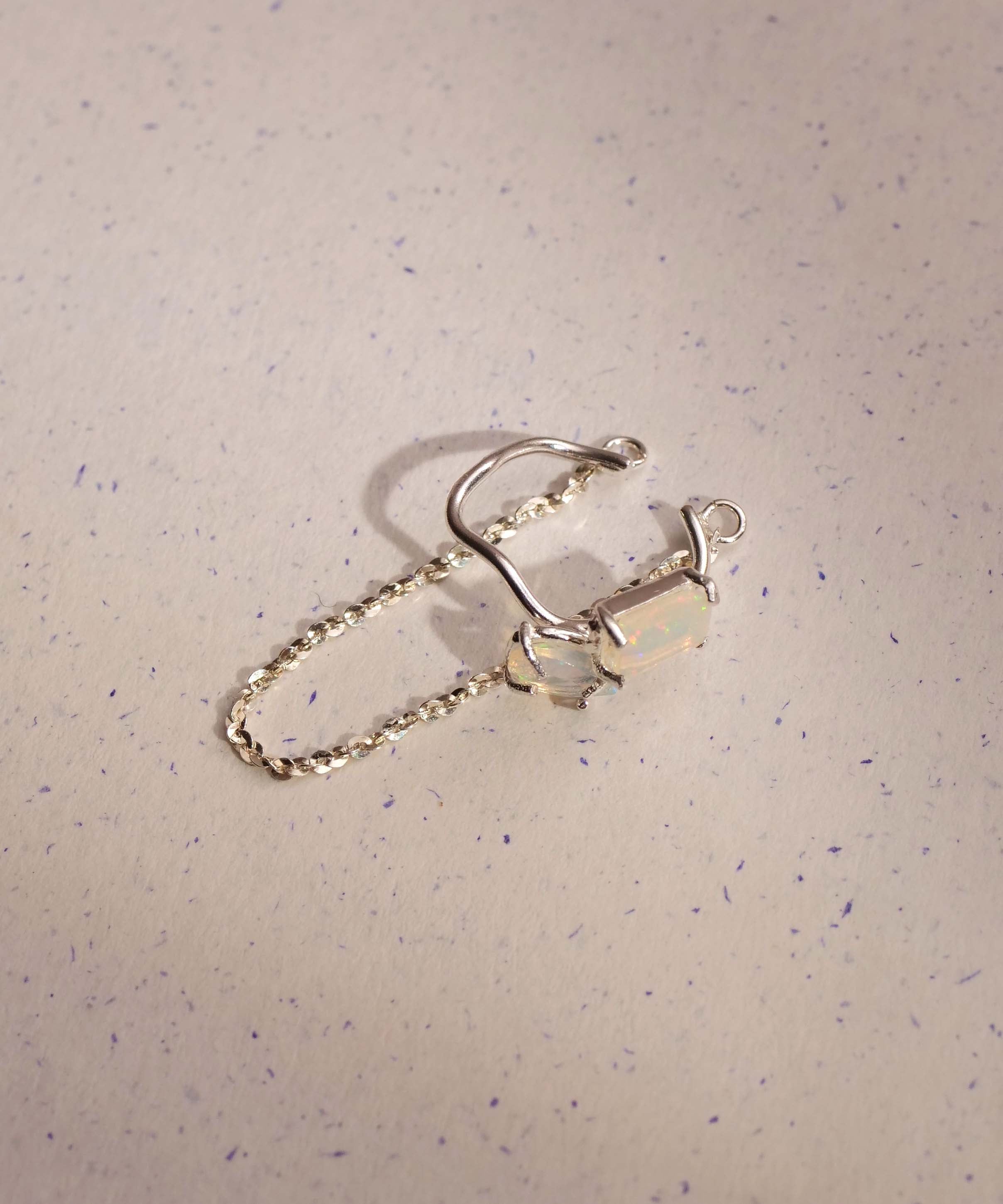 SV925mini Origa 铣削双面耳环 银色