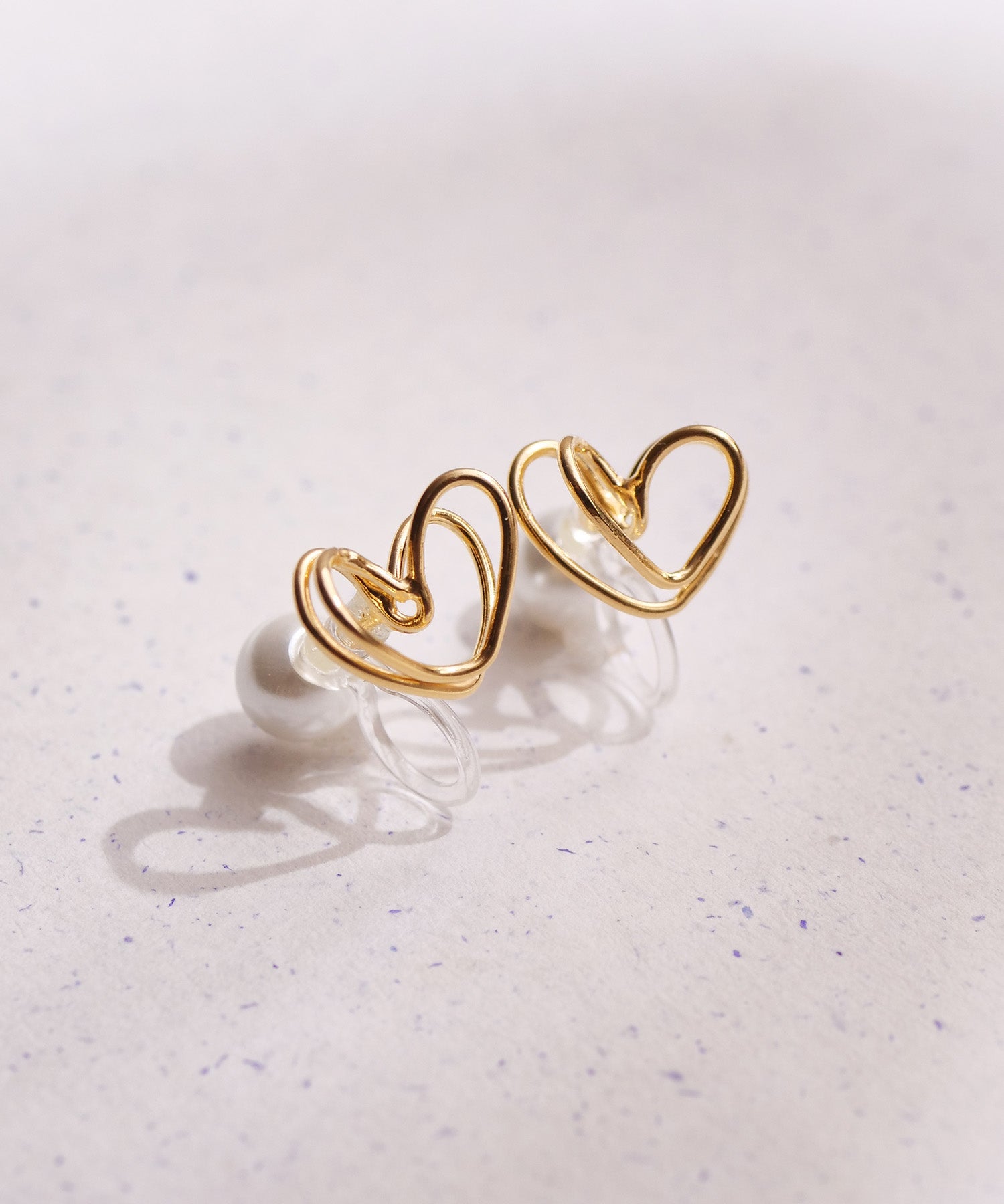 【限定商品】SV925ラクガキダブルハートイヤリング ゴールド