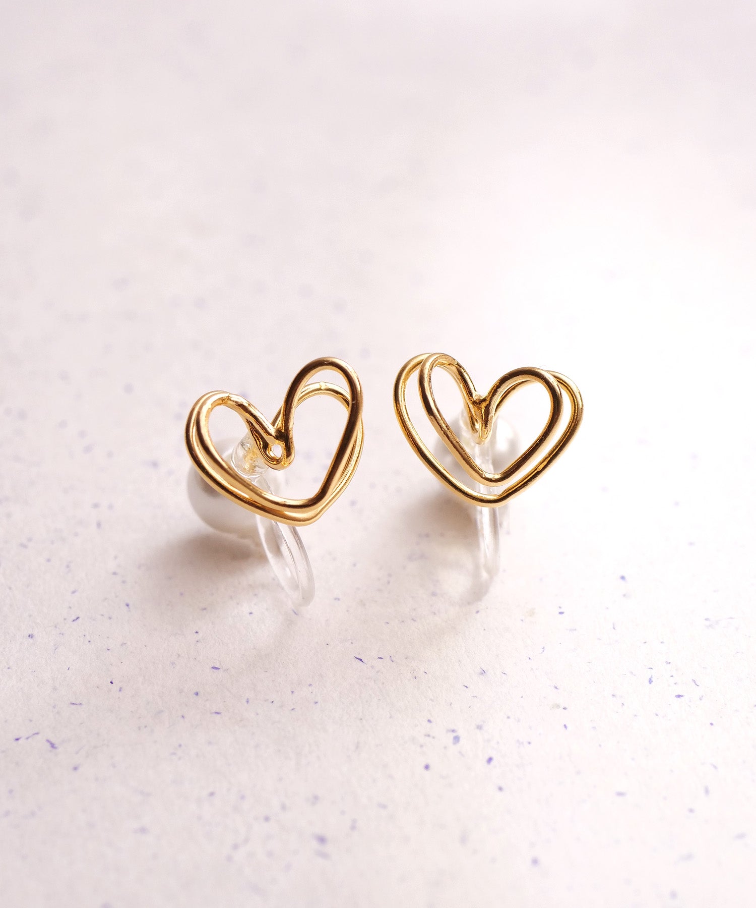 【限定商品】SV925ラクガキダブルハートイヤリング ゴールド