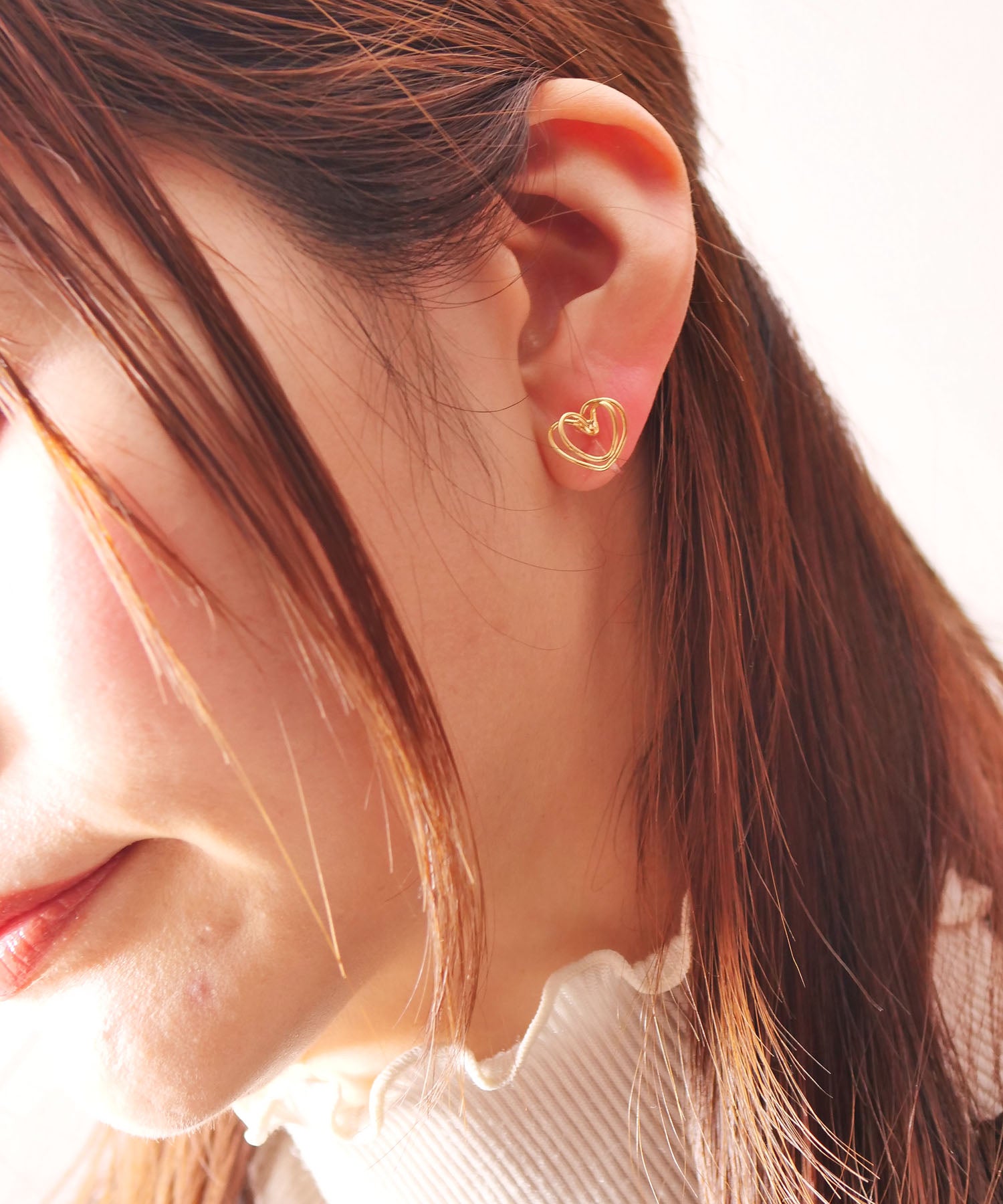 【限定商品】SV925ラクガキダブルハートイヤリング ゴールド