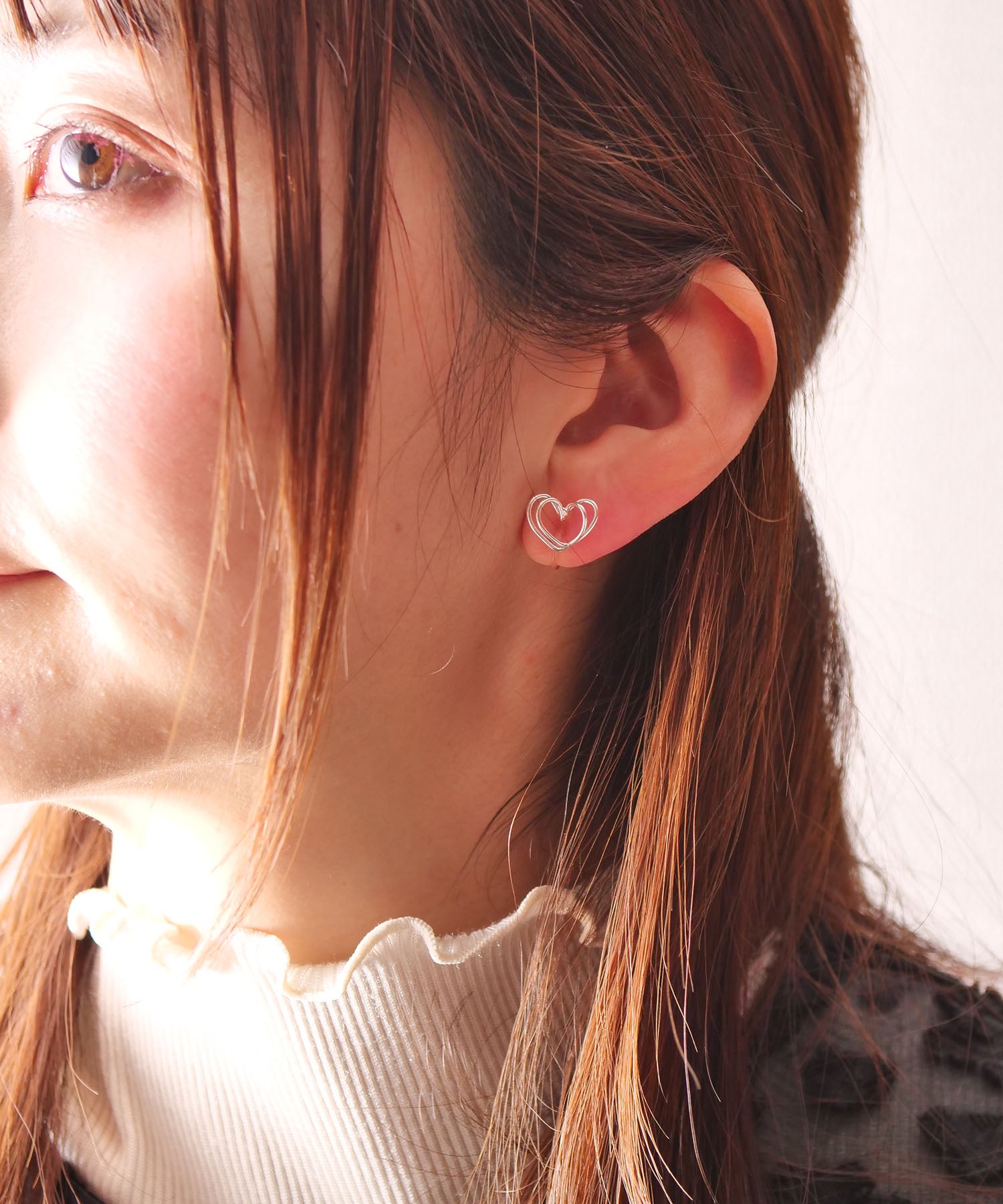 【限定商品】SV925ラクガキダブルハートイヤリング シルバー