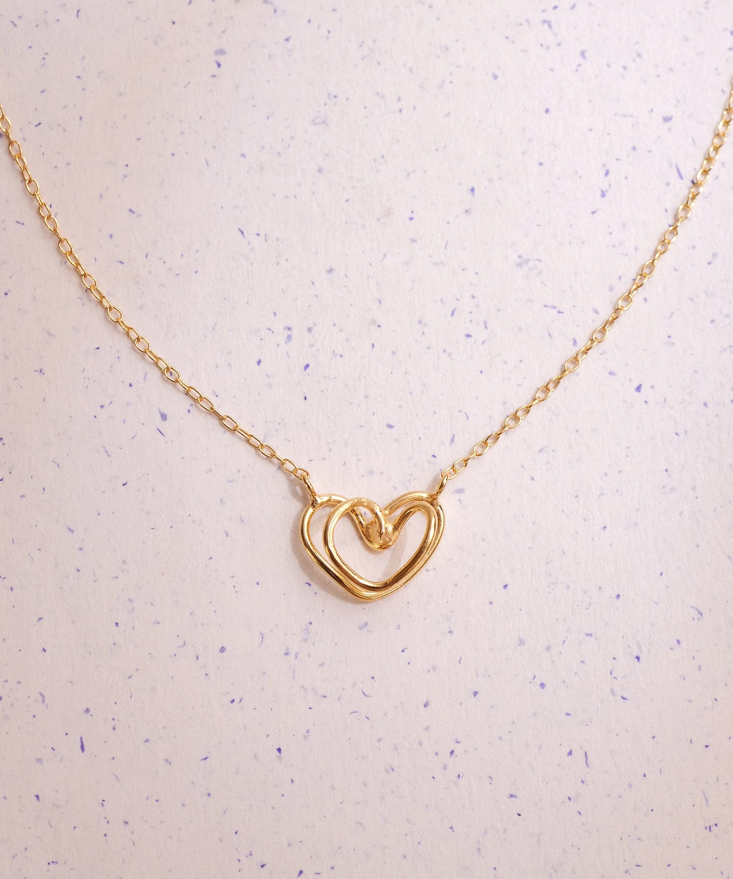 【限定商品】SV925ラクガキダブルハートネックレス ゴールド