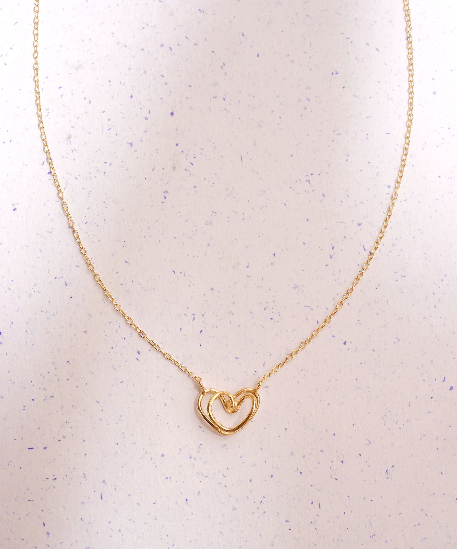 【限定商品】SV925ラクガキダブルハートネックレス ゴールド