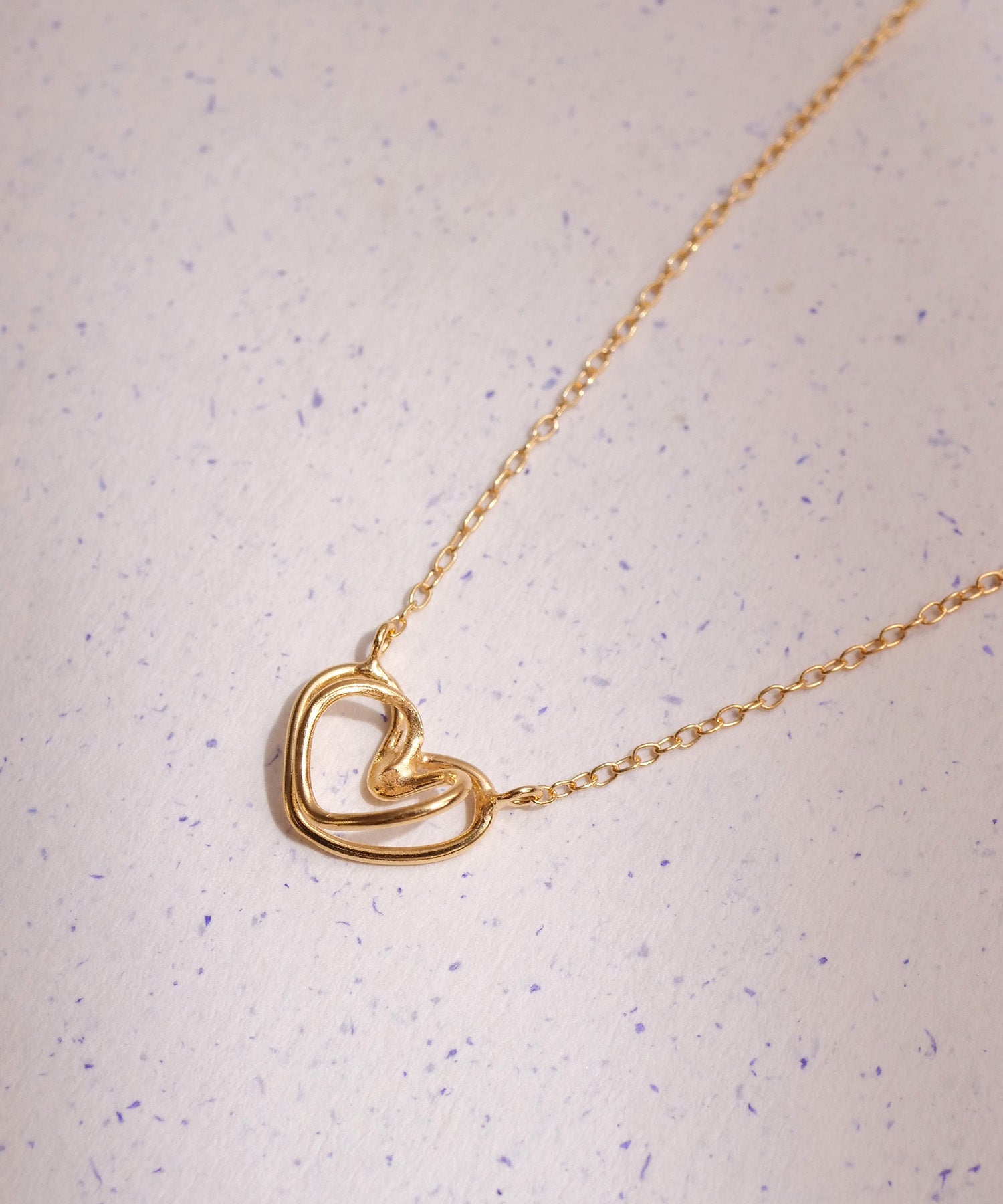 【限定商品】SV925ラクガキダブルハートネックレス ゴールド