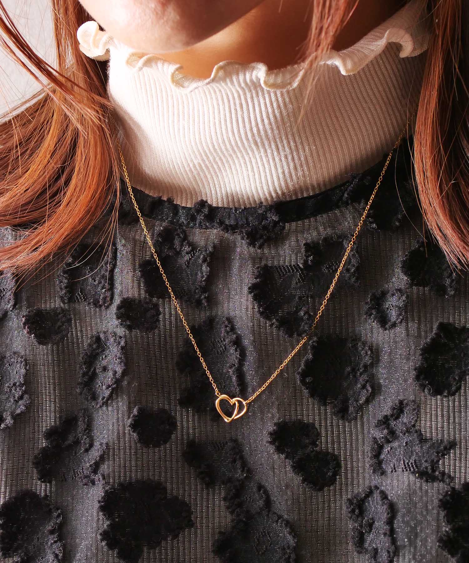 【限定商品】SV925ラクガキダブルハートネックレス ゴールド