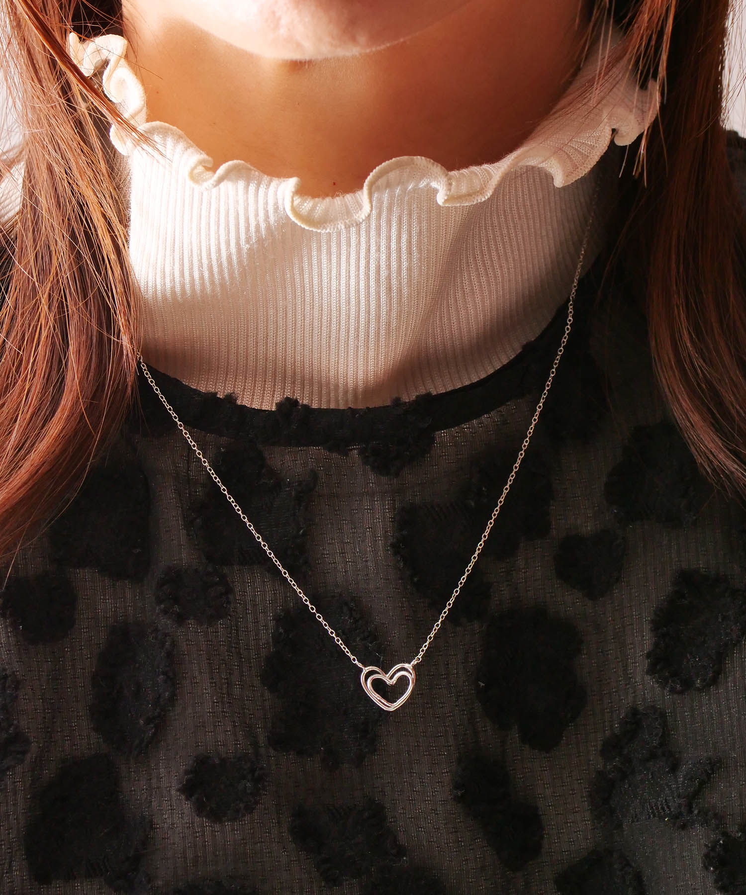 【限定商品】SV925ラクガキダブルハートネックレス シルバー