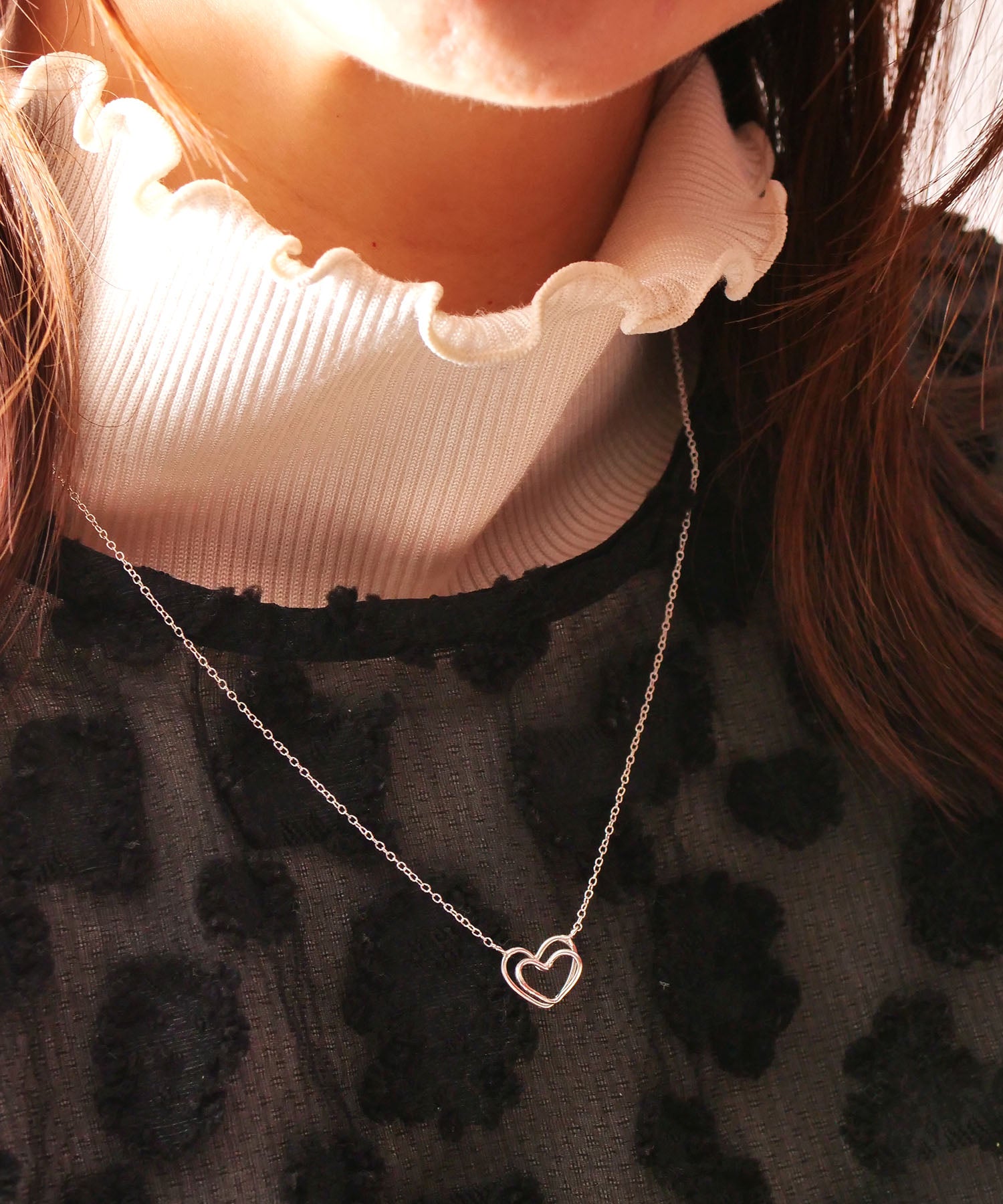 【限定商品】SV925ラクガキダブルハートネックレス シルバー