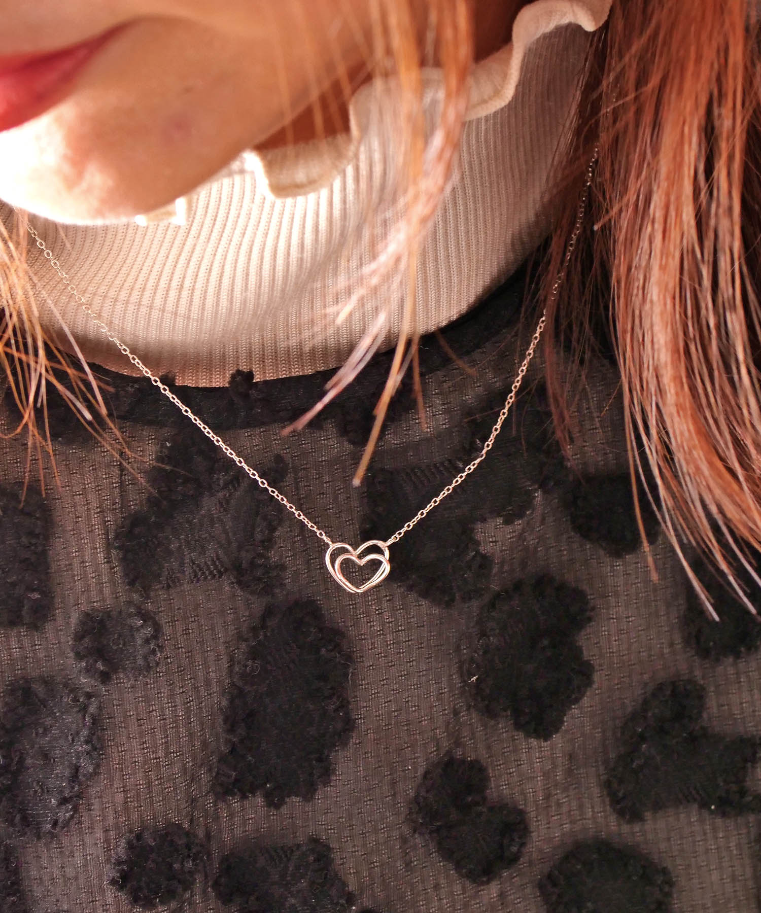 【限定商品】SV925ラクガキダブルハートネックレス シルバー