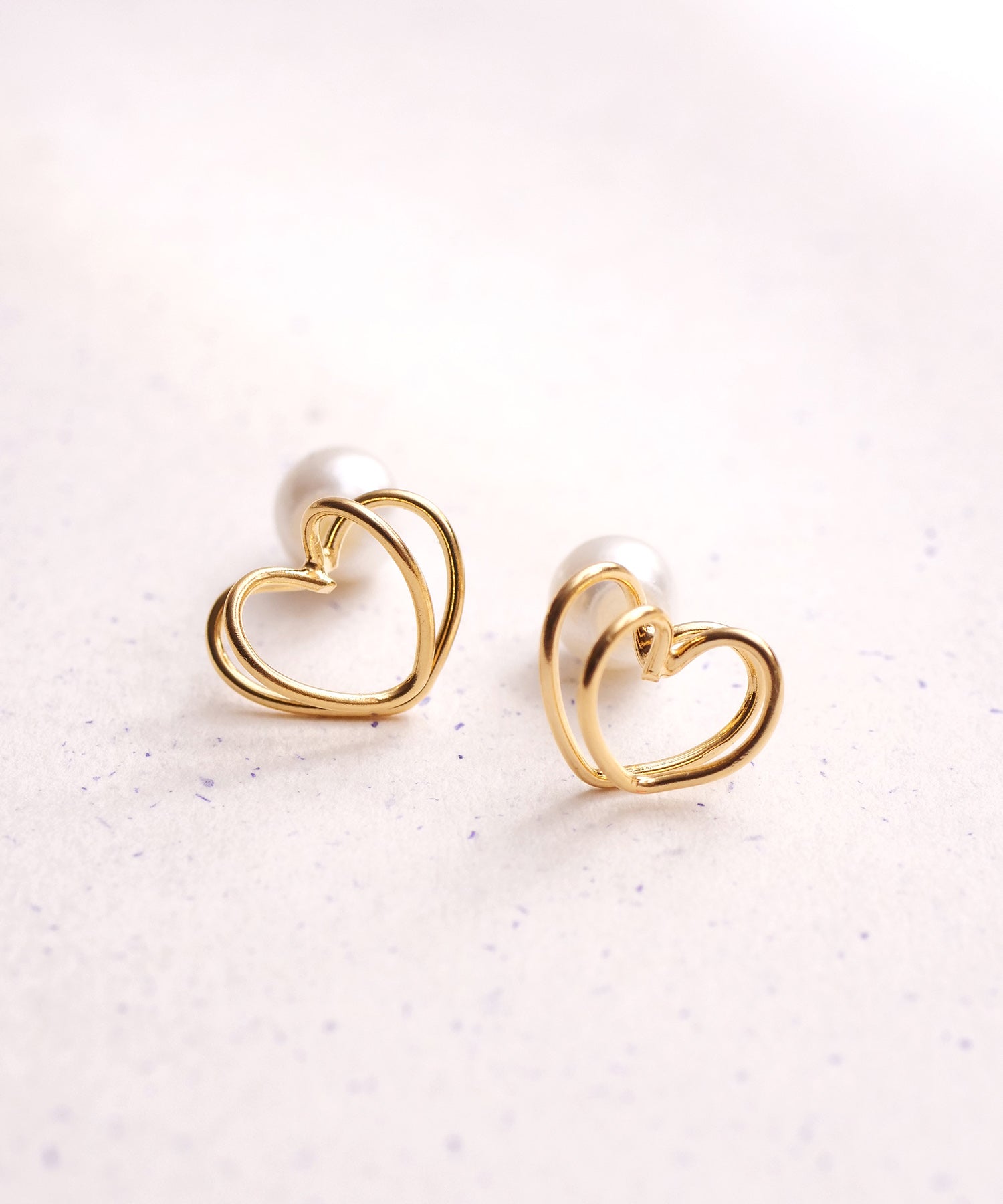 【限定商品】SV925ラクガキダブルハートピアス ゴールド