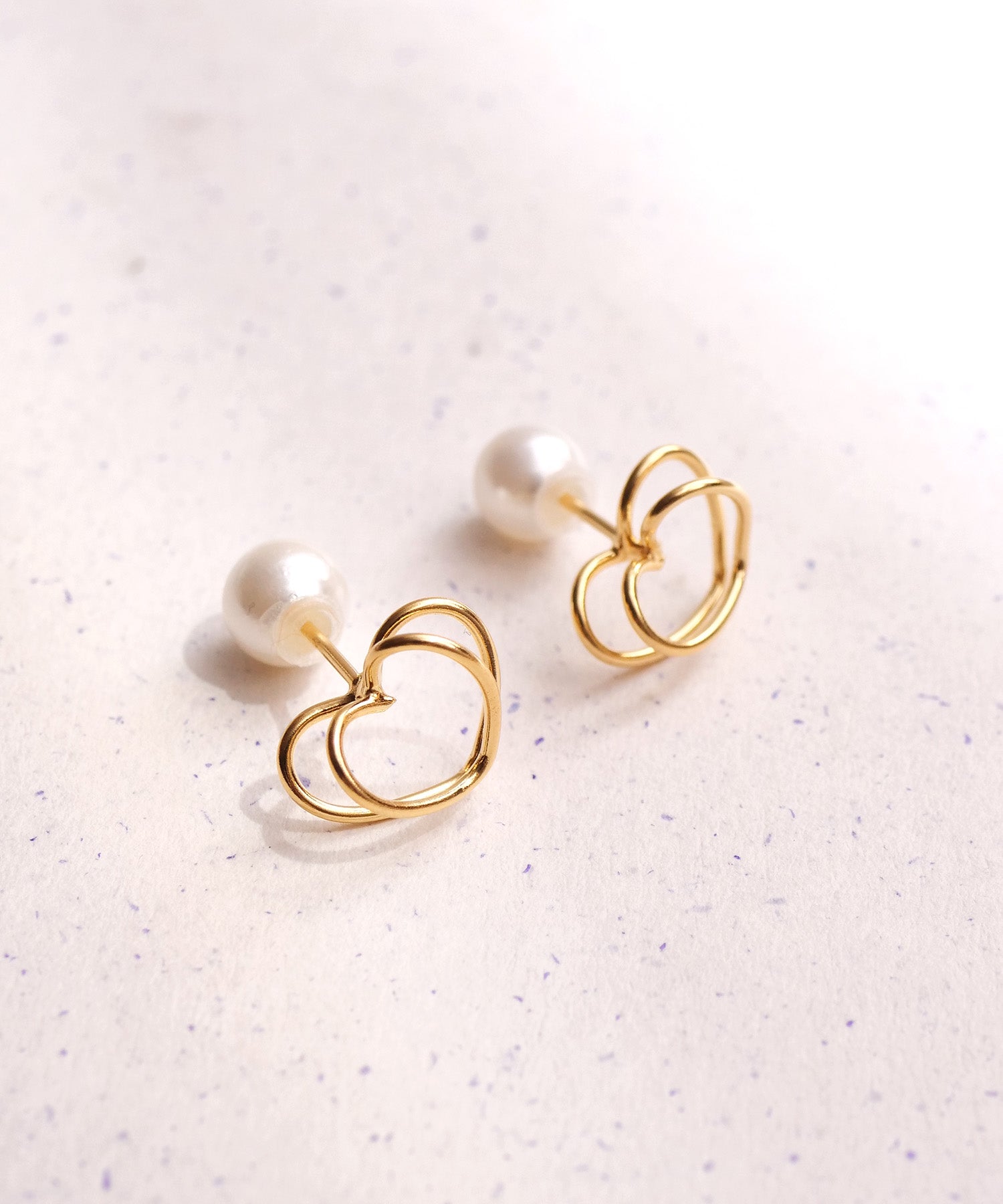 【限定商品】SV925ラクガキダブルハートピアス ゴールド