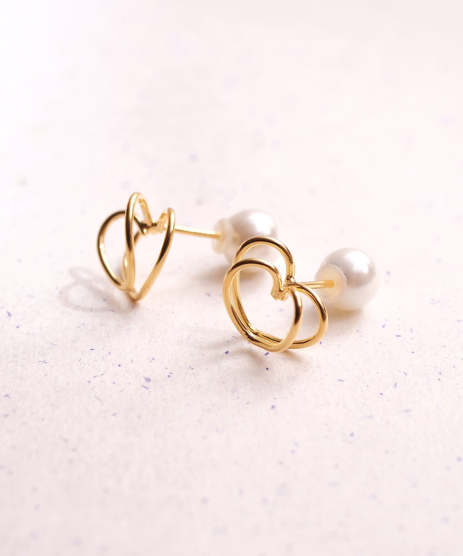 【限定商品】SV925ラクガキダブルハートピアス ゴールド