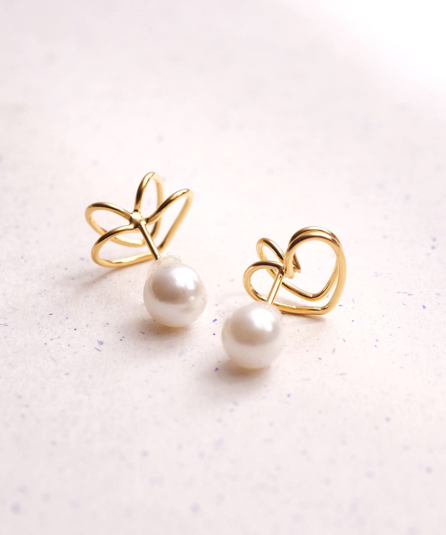 【限定商品】SV925ラクガキダブルハートピアス ゴールド