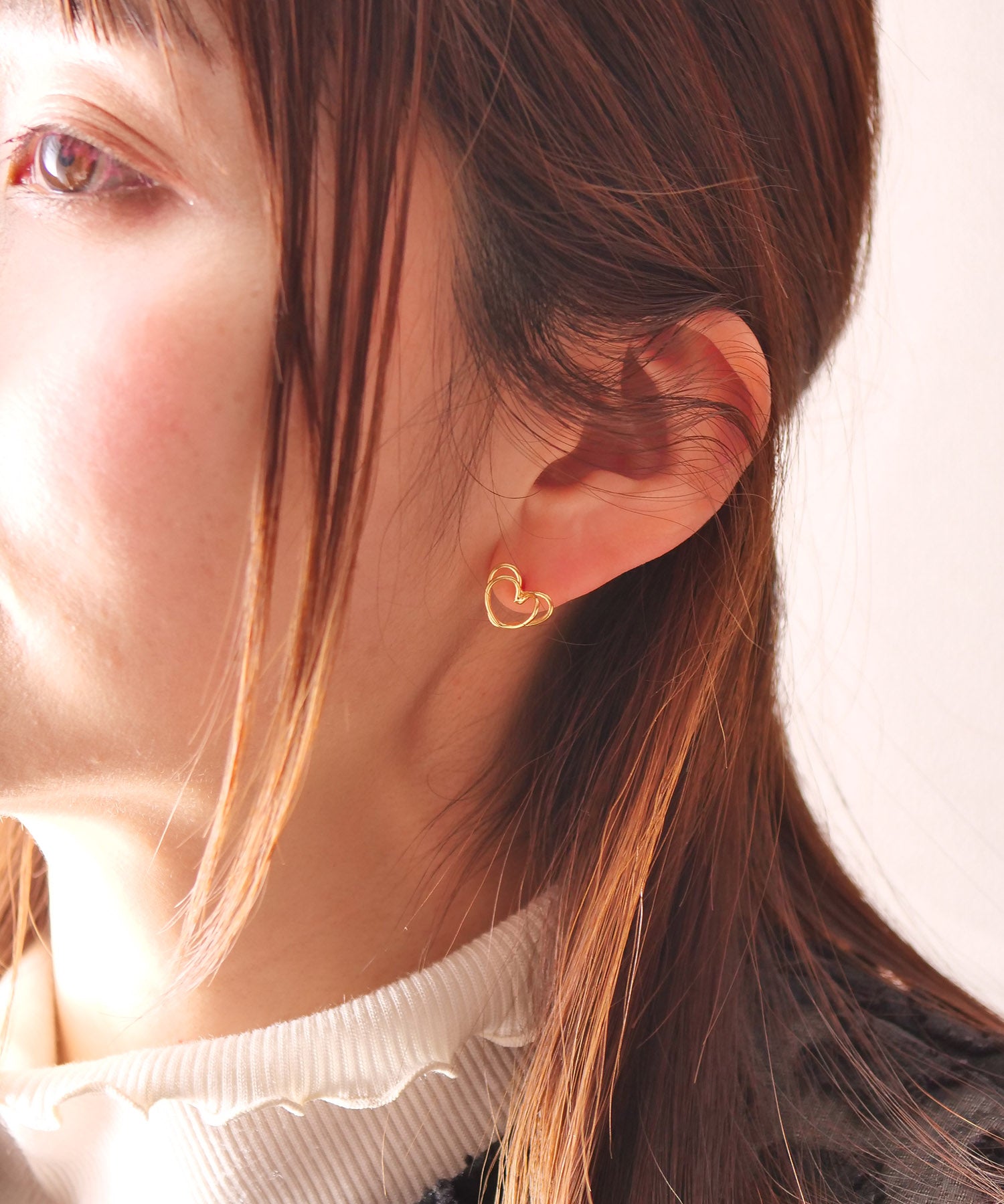 【限定商品】SV925ラクガキダブルハートピアス ゴールド