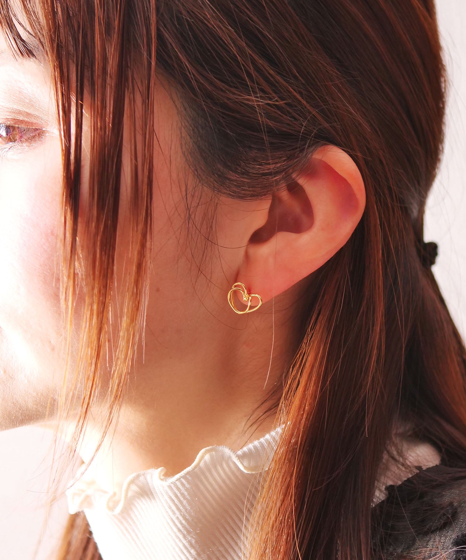 【限定商品】SV925ラクガキダブルハートピアス ゴールド