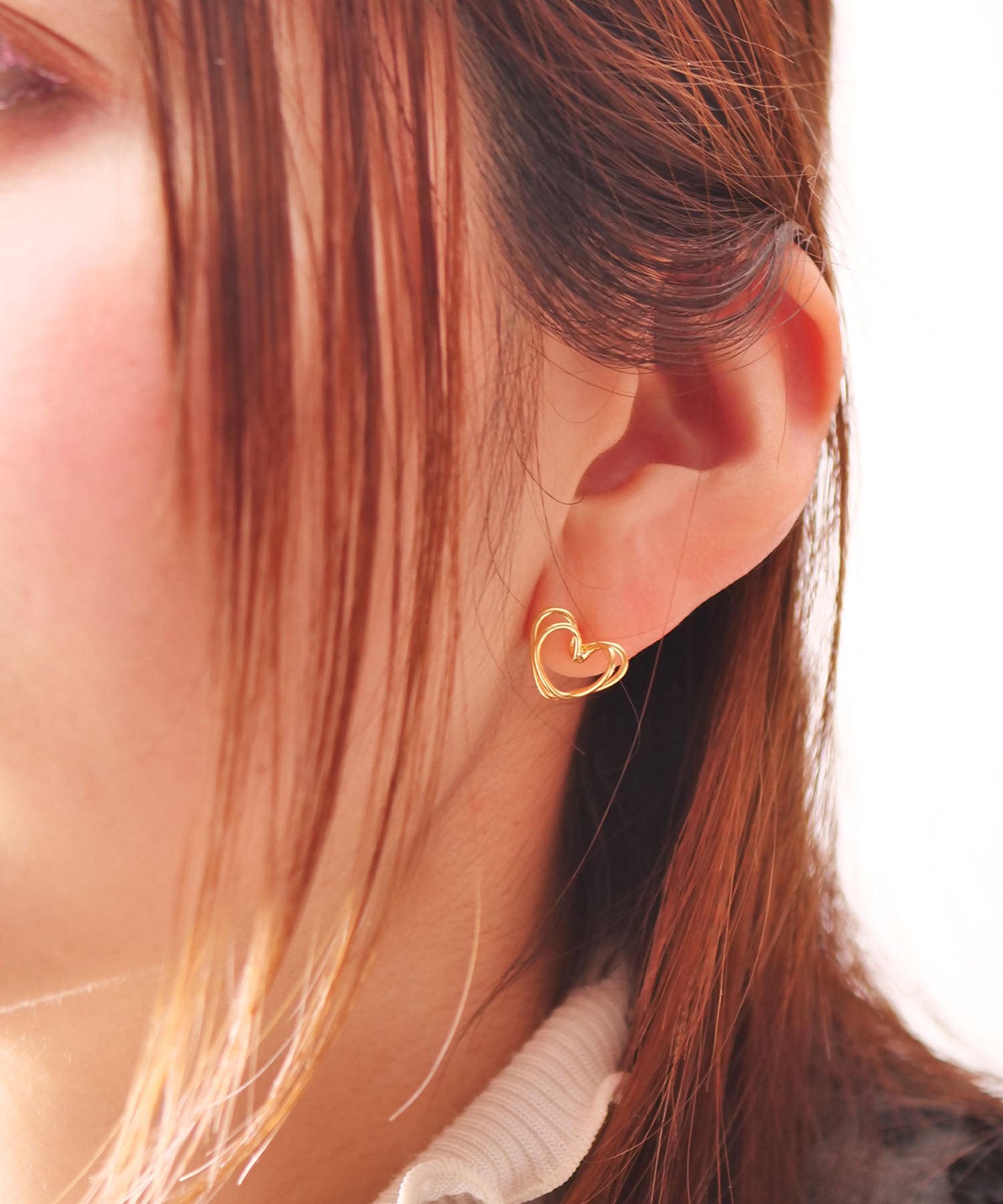 【限定商品】SV925ラクガキダブルハートピアス ゴールド