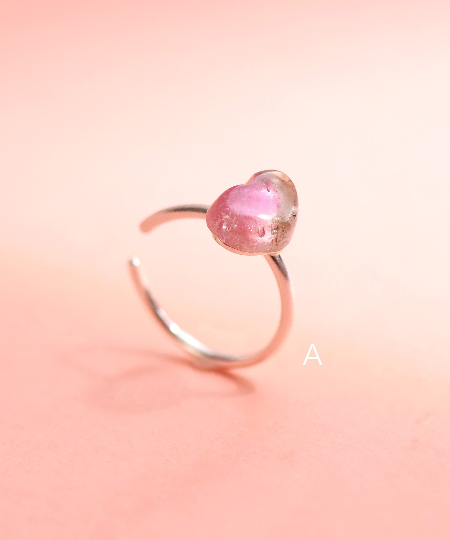 【限定商品】SV925ハート天然石イヤーカフ バイカラートルマリン ピンク