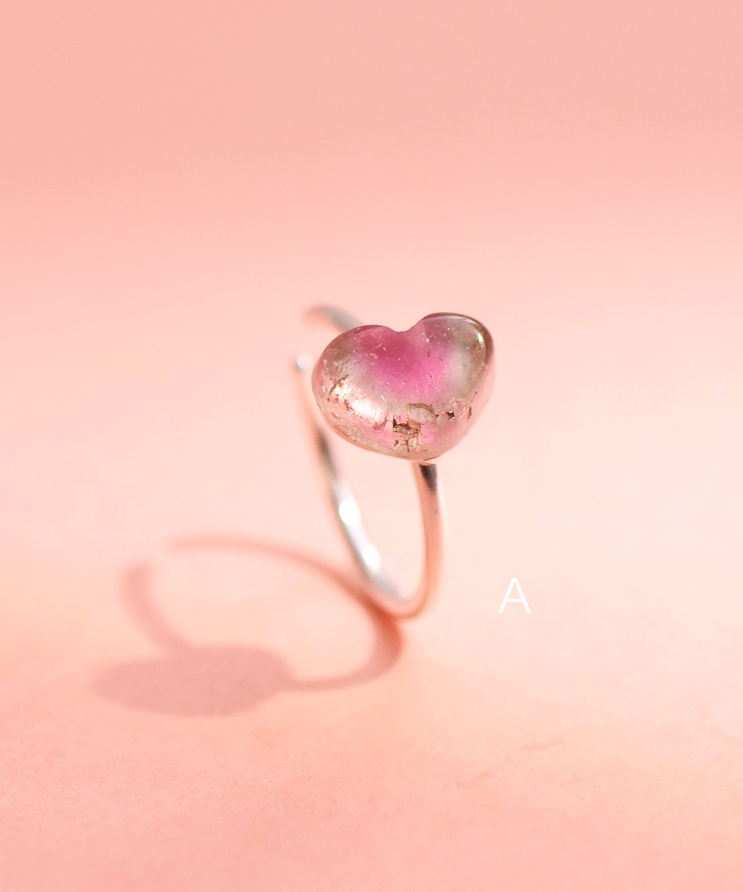 【限定商品】SV925ハート天然石イヤーカフ バイカラートルマリン ピンク