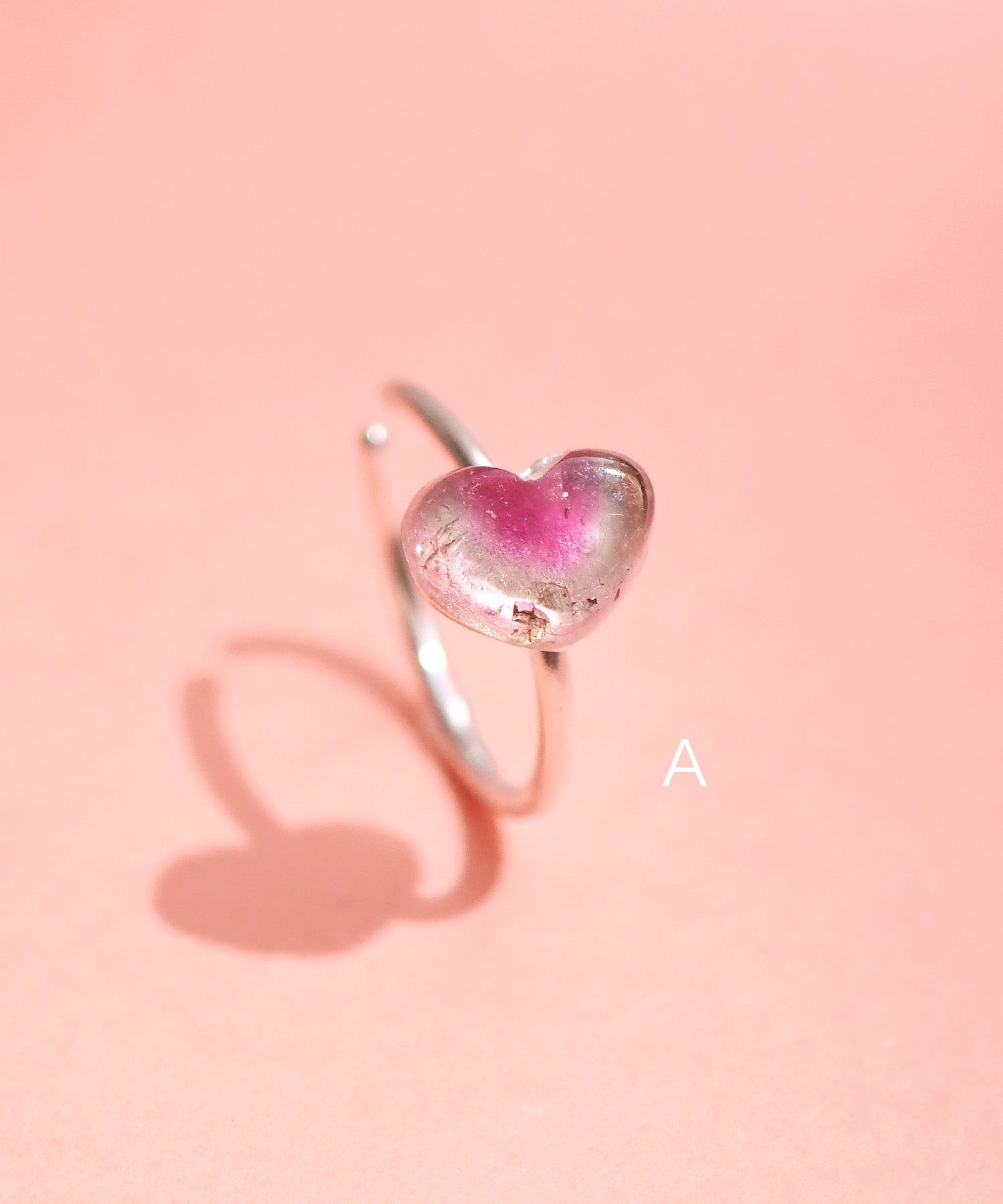 【限定商品】SV925ハート天然石イヤーカフ バイカラートルマリン ピンク