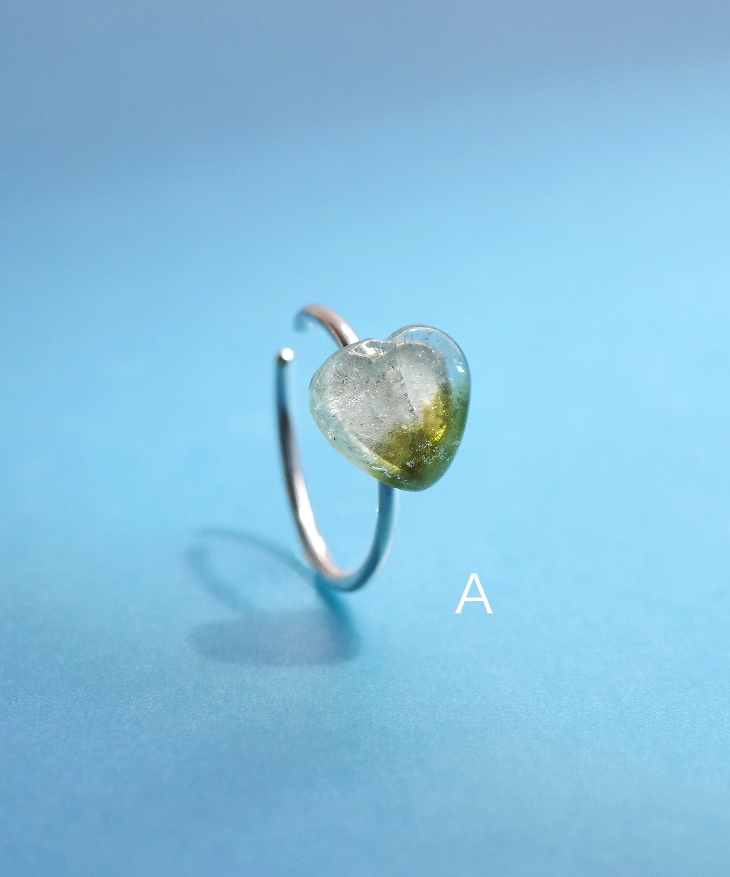 【限定商品】SV925ハート天然石イヤーカフ バイカラートルマリン ライトブルー