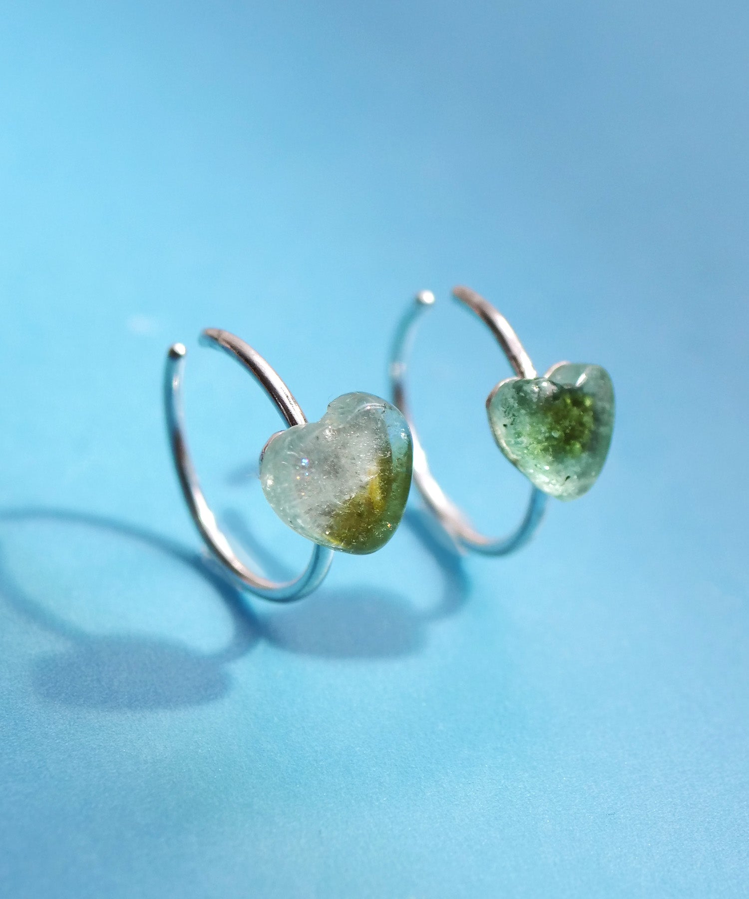 【限定商品】SV925ハート天然石イヤーカフ バイカラートルマリン ライトブルー