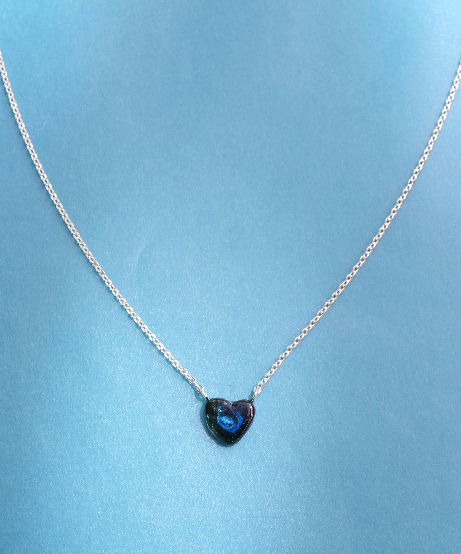 【限定商品】SV925ハート天然石ネックレス ブルートルマリン