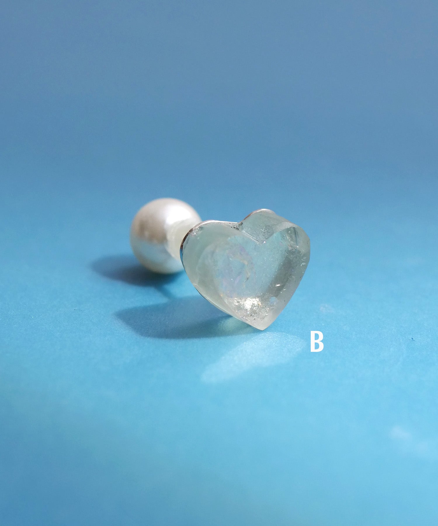 【限定商品】SV925ハート天然石ピアス トルマリン 片耳