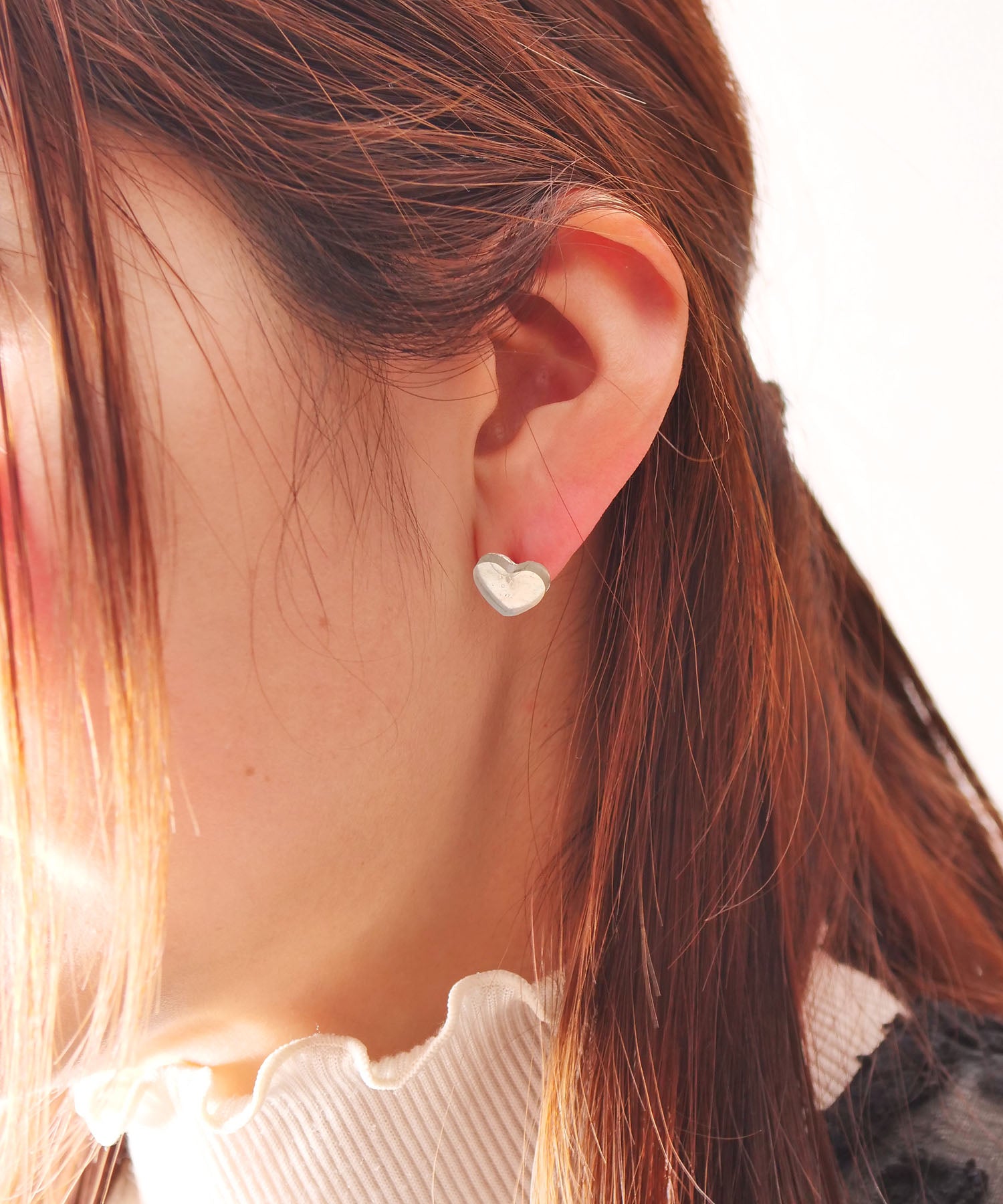 【限定商品】SV925ハート天然石ピアス トルマリン 片耳