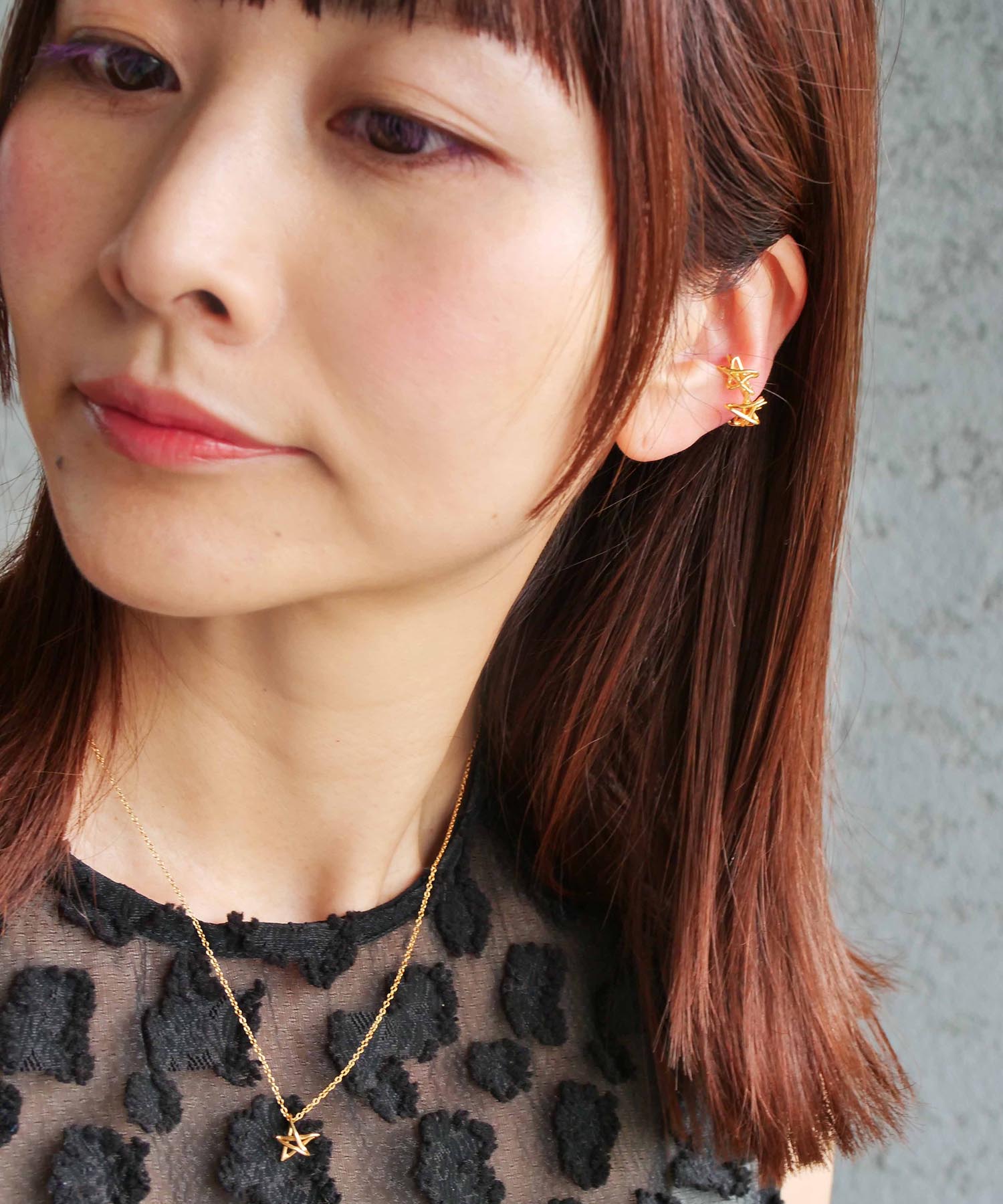 Christmas limited edition Graffiti star necklace & ear cuff set