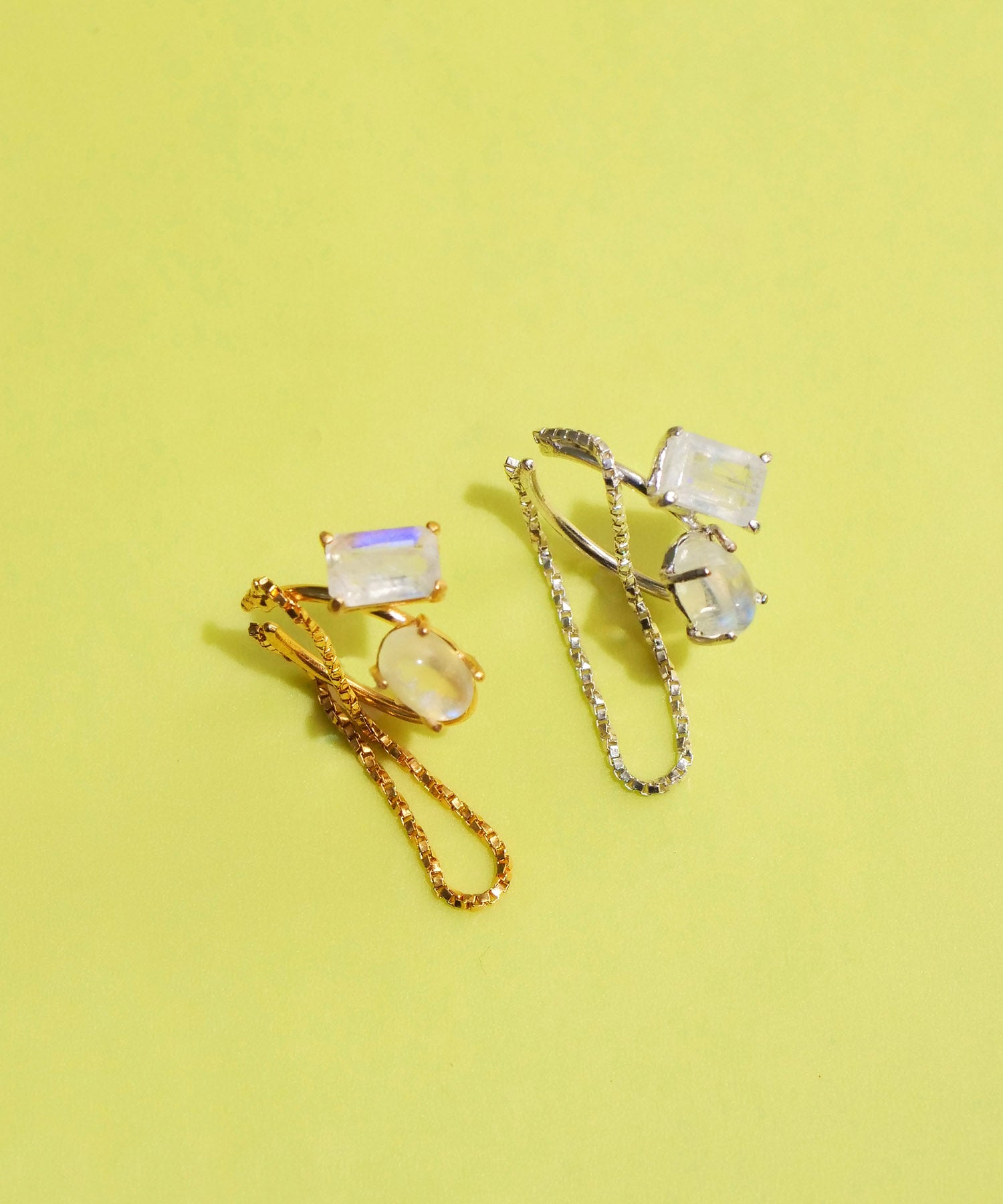SV925 mini origami ring reversible earrings silver
