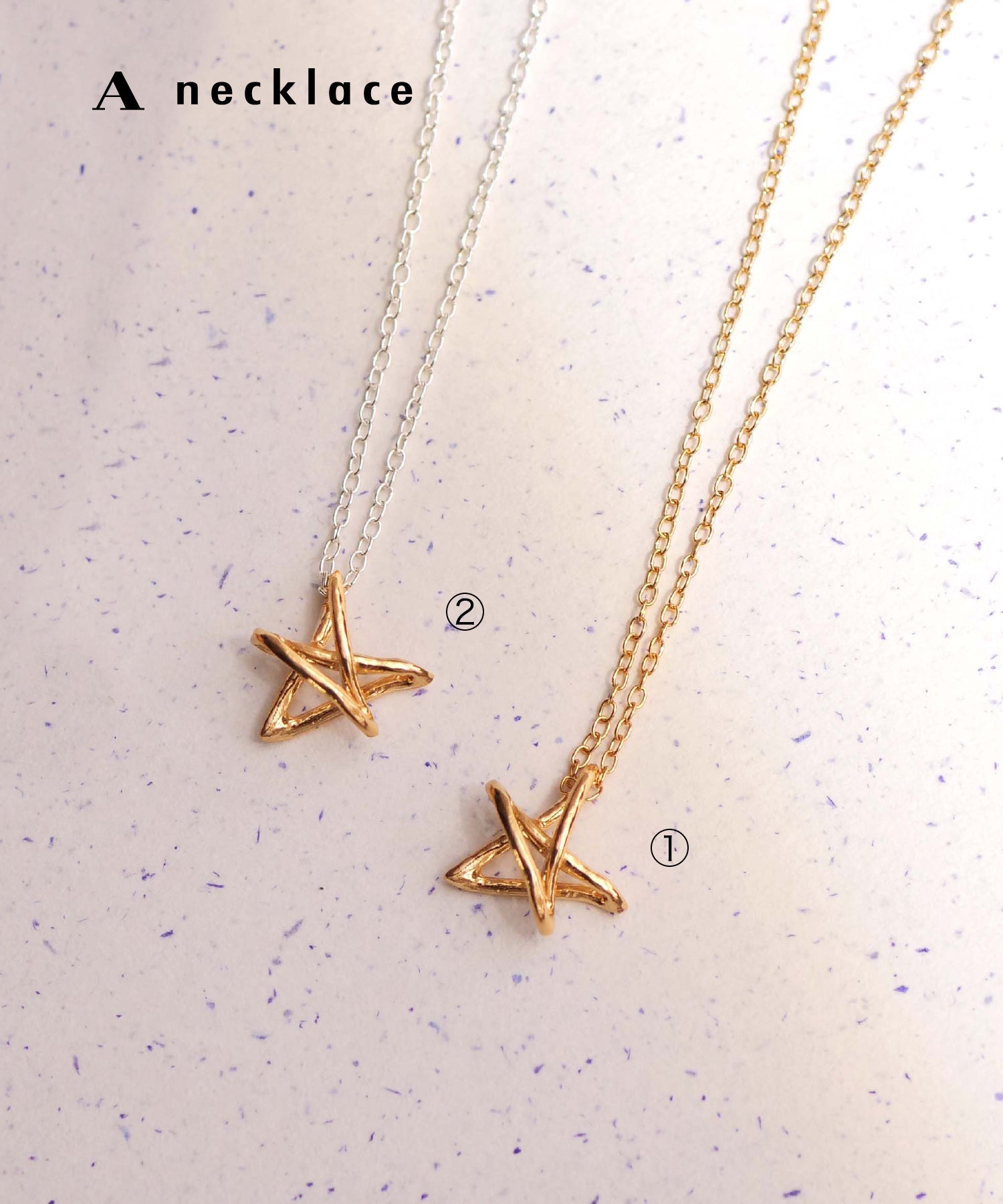 クリスマス限定  ラクガキスターネックレス&イヤーカフ　ゴールド&ミックス