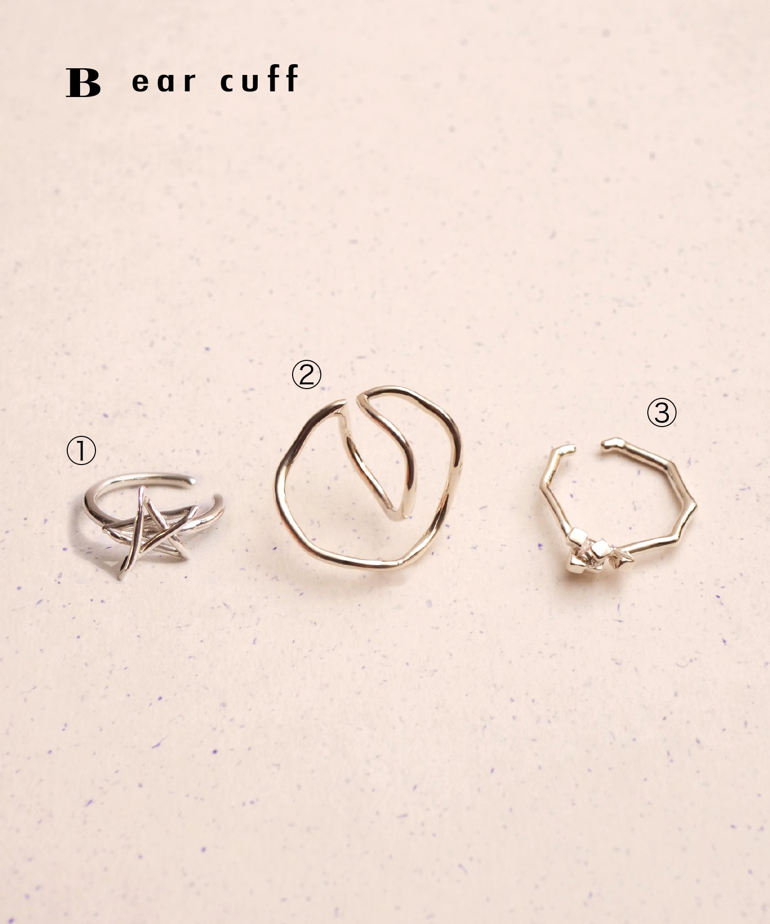 クリスマス限定  ラクガキスターネックレス&イヤーカフ　シルバー