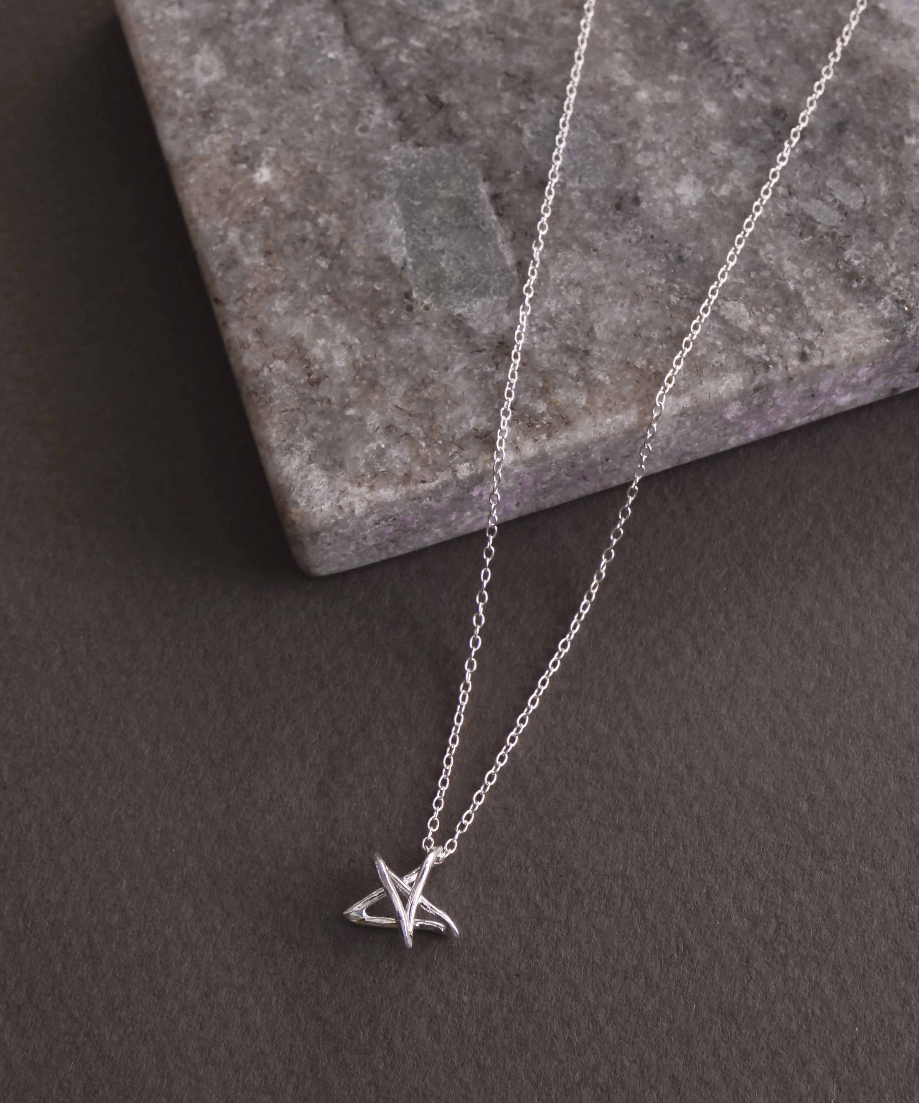 クリスマス限定  ラクガキスターネックレス&イヤーカフ　シルバー