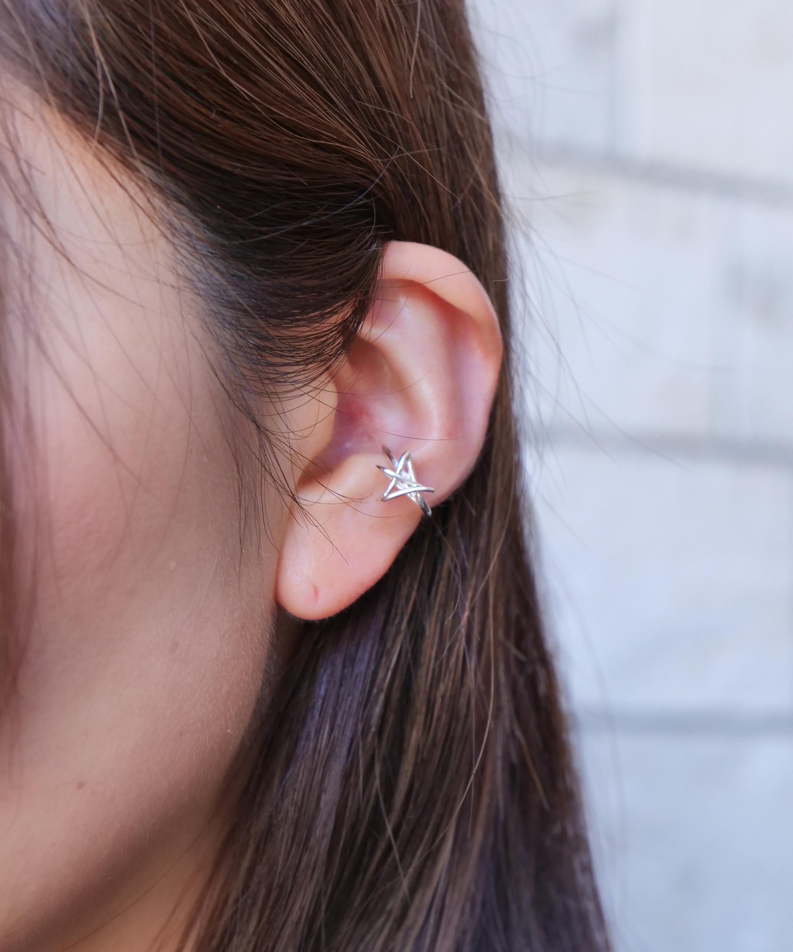 クリスマス限定  ラクガキスターネックレス&イヤーカフ　シルバー