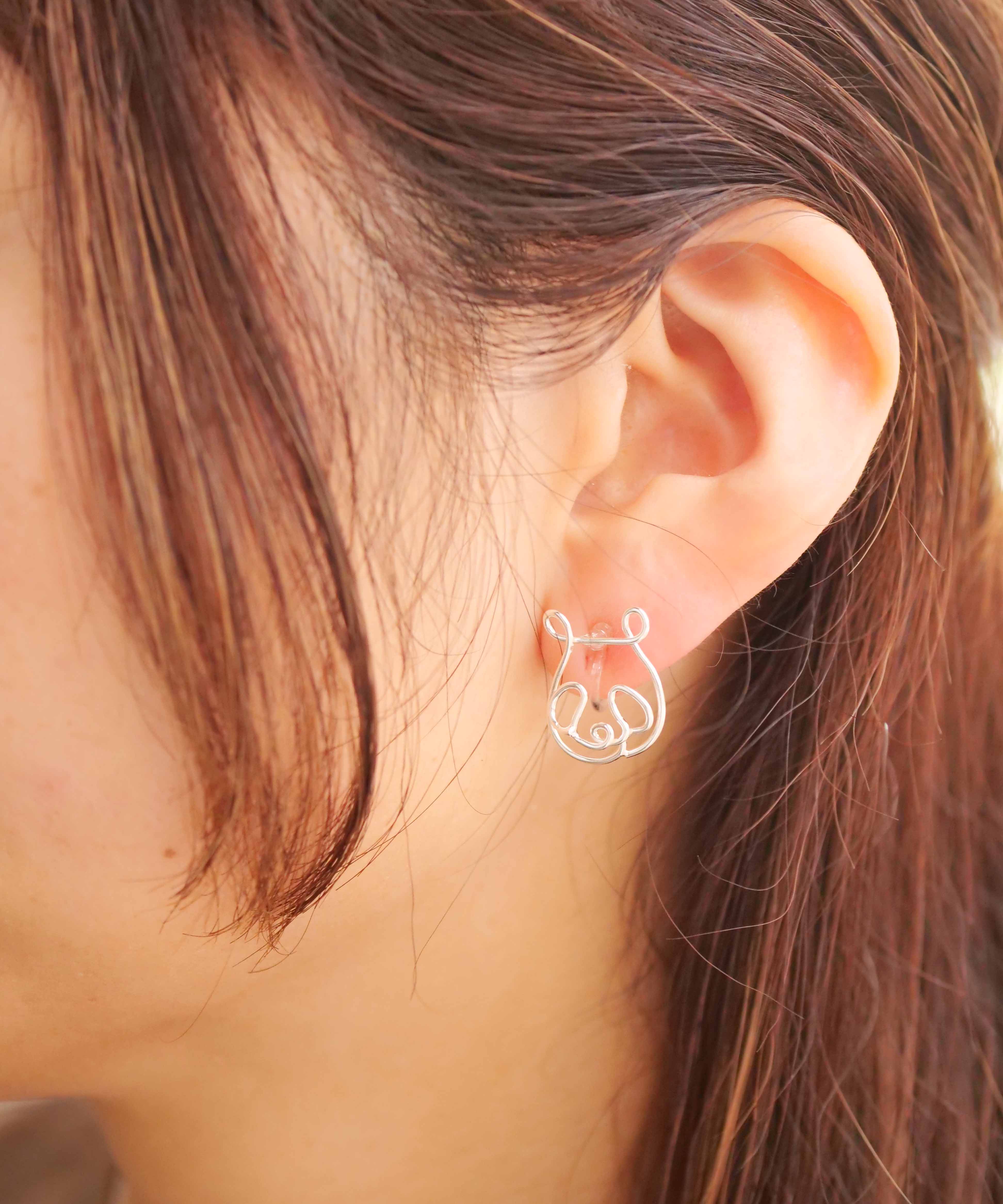 [Limited Edition] SV925 Graffiti Panda Earrings