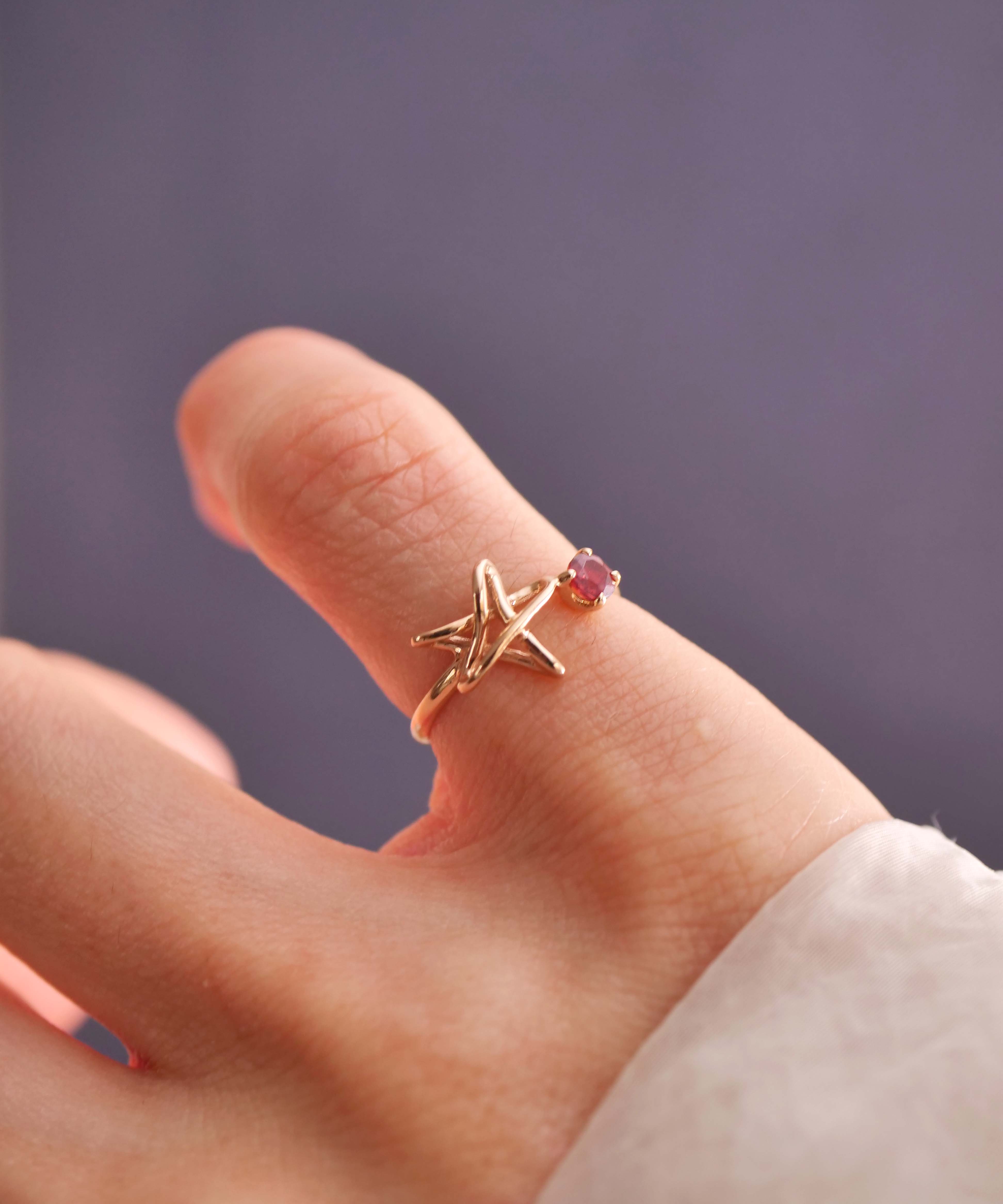 SV925 Graffiti Star Ear Cuff S Gold